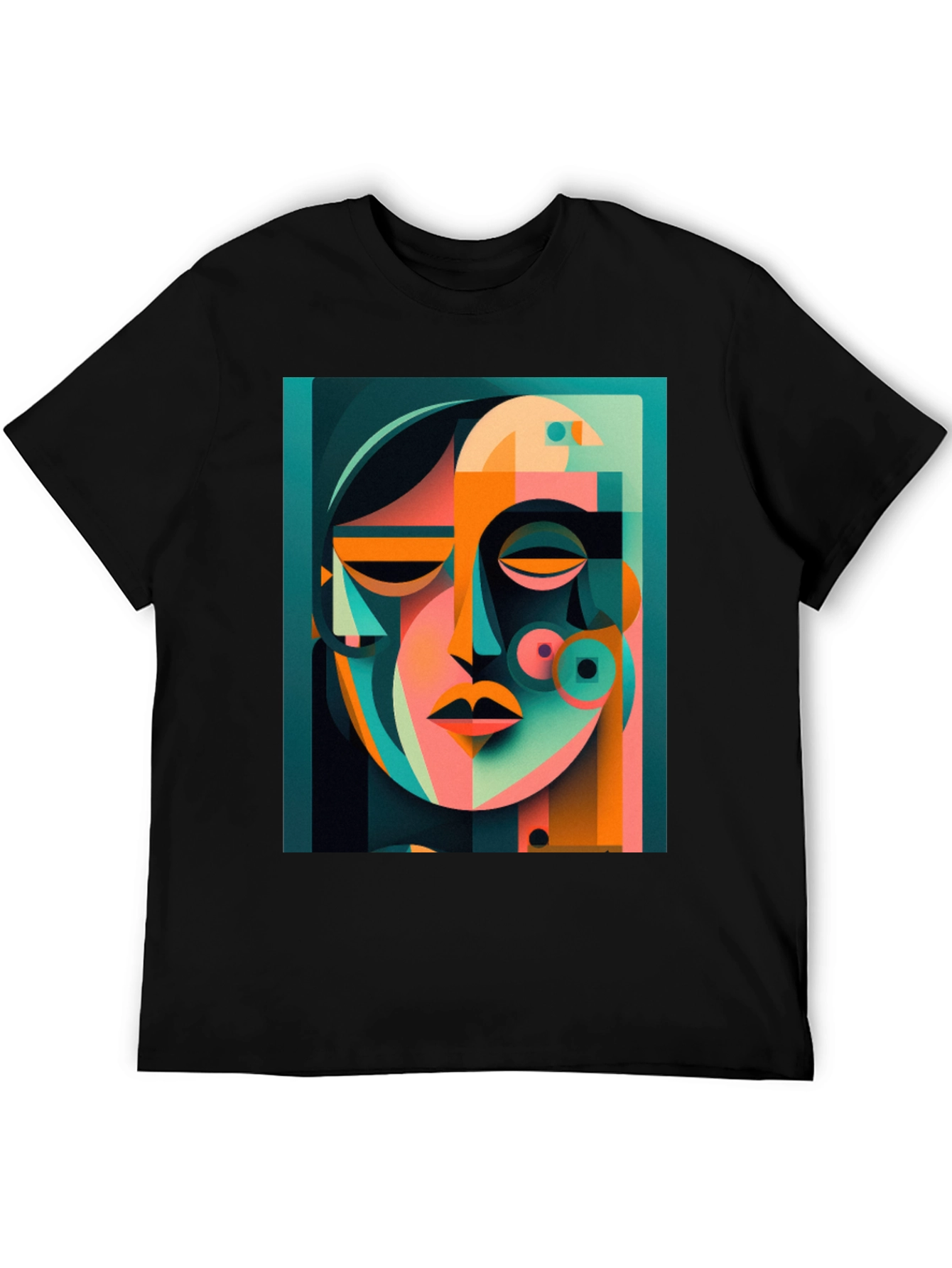 Abstract Face Graphic Print Tee