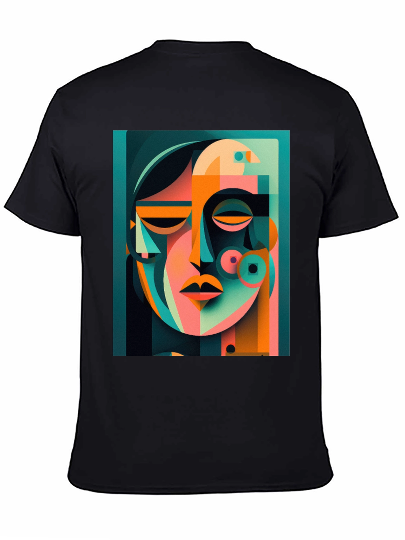 Abstract Face Graphic Print Tee
