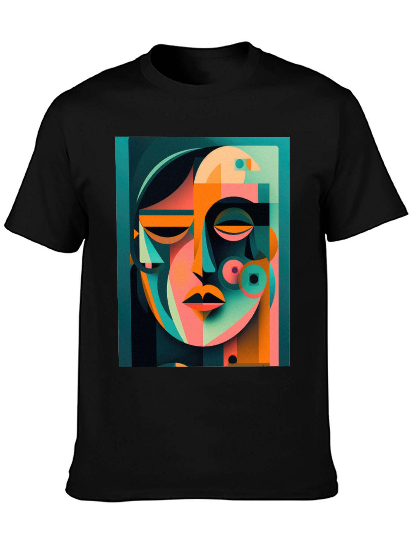Abstract Face Graphic Print Tee