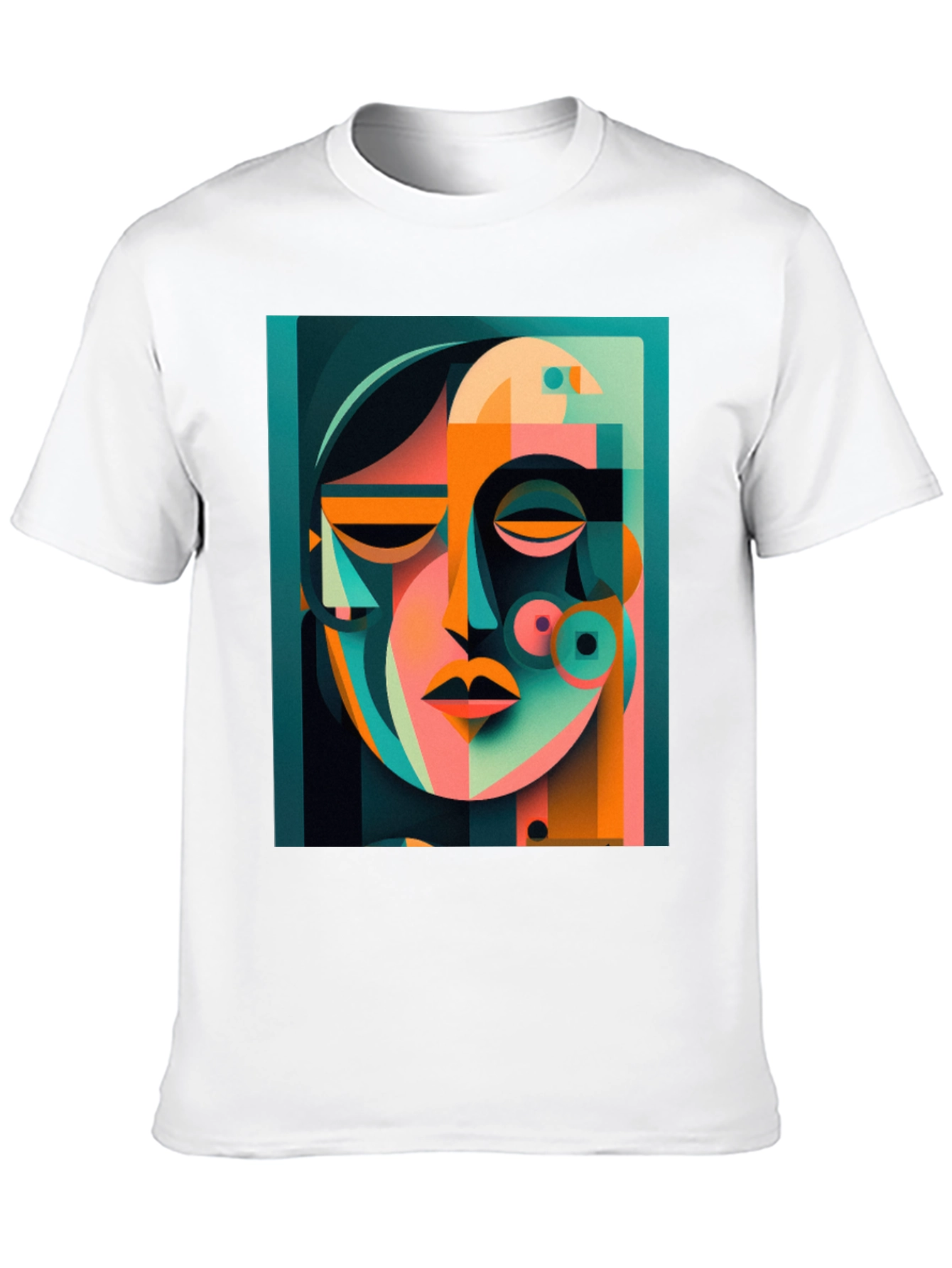 Abstract Face Graphic Print Tee