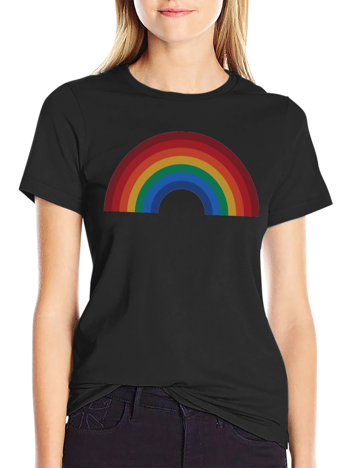 Rainbow Graphic Black T-Shirt