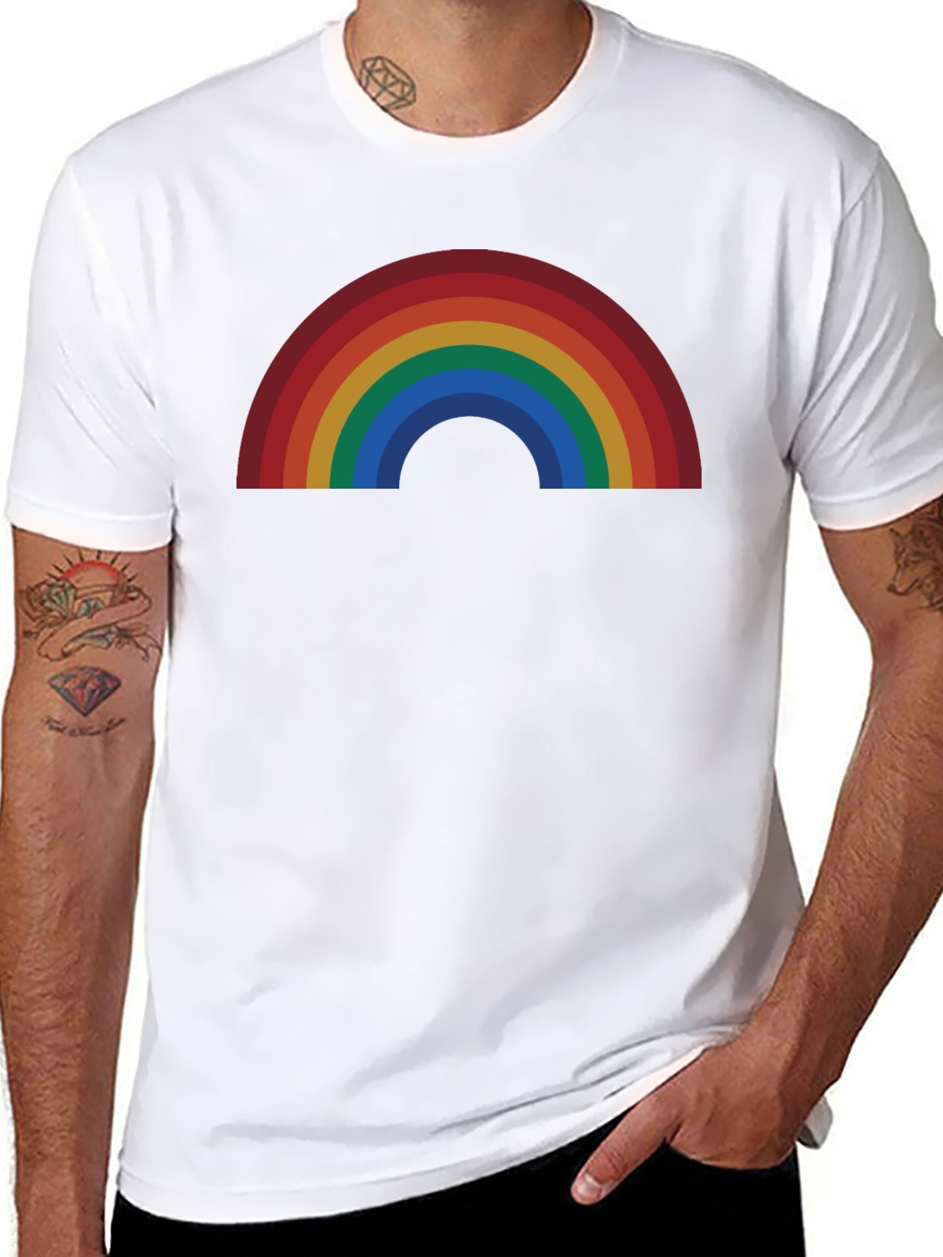 Rainbow Graphic Black T-Shirt