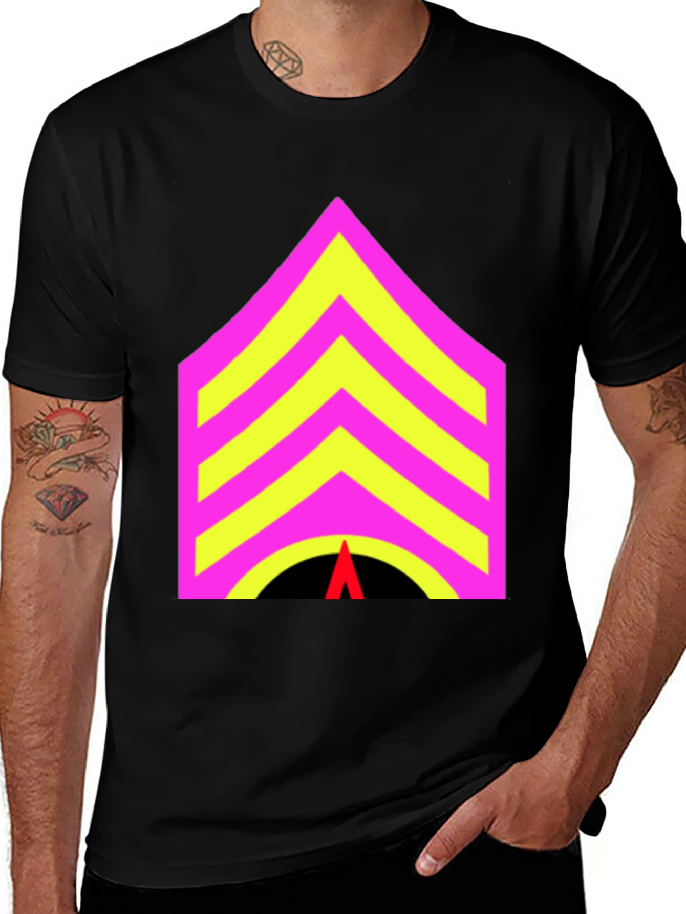 Sergeant Stripes Graphic Tee - Bold Statement Style