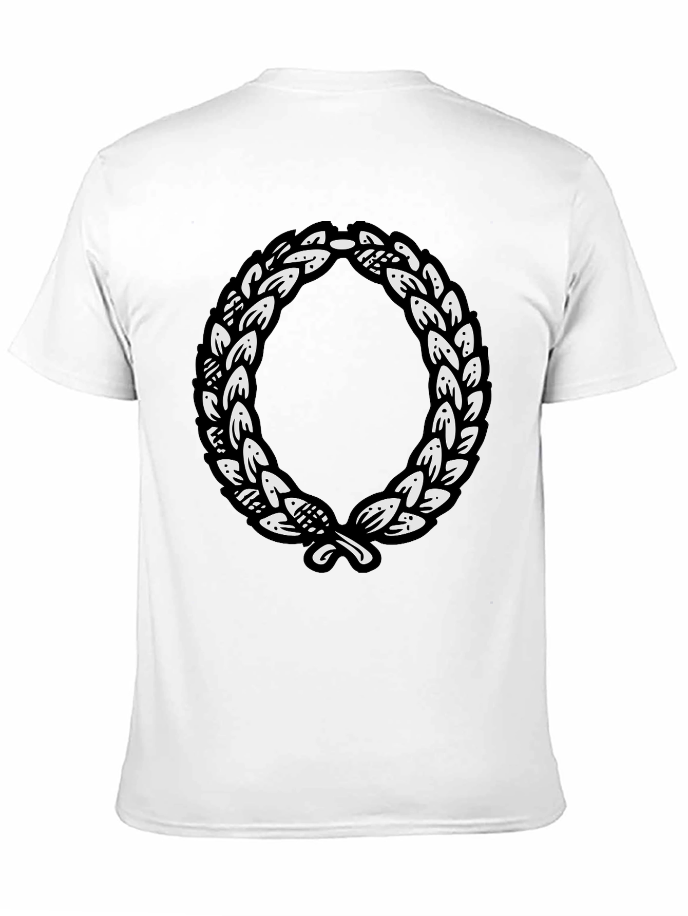 Black T-Shirt with Laurel Wreath Graphic