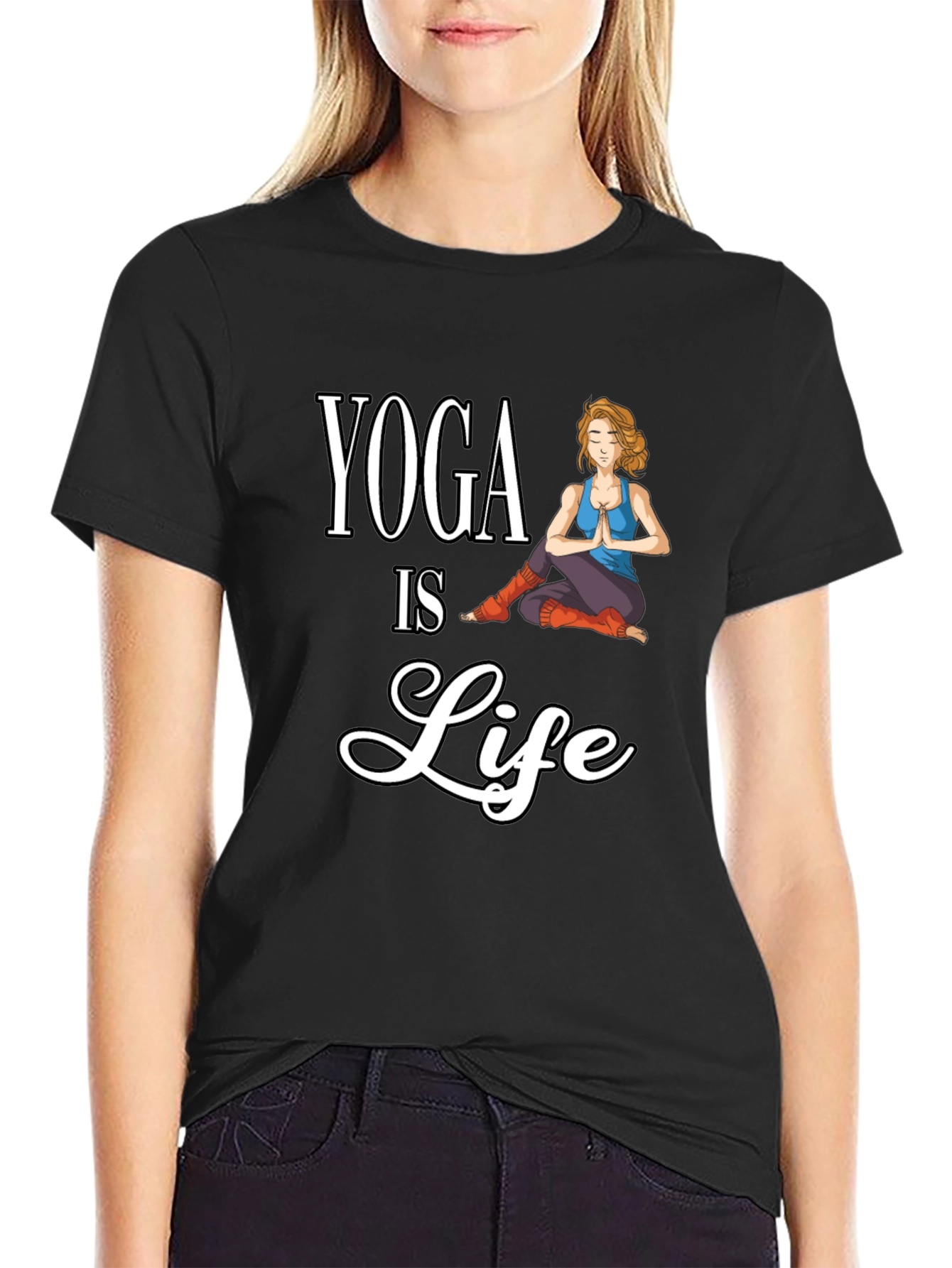 Yoga is Life Black Graphic Tee
