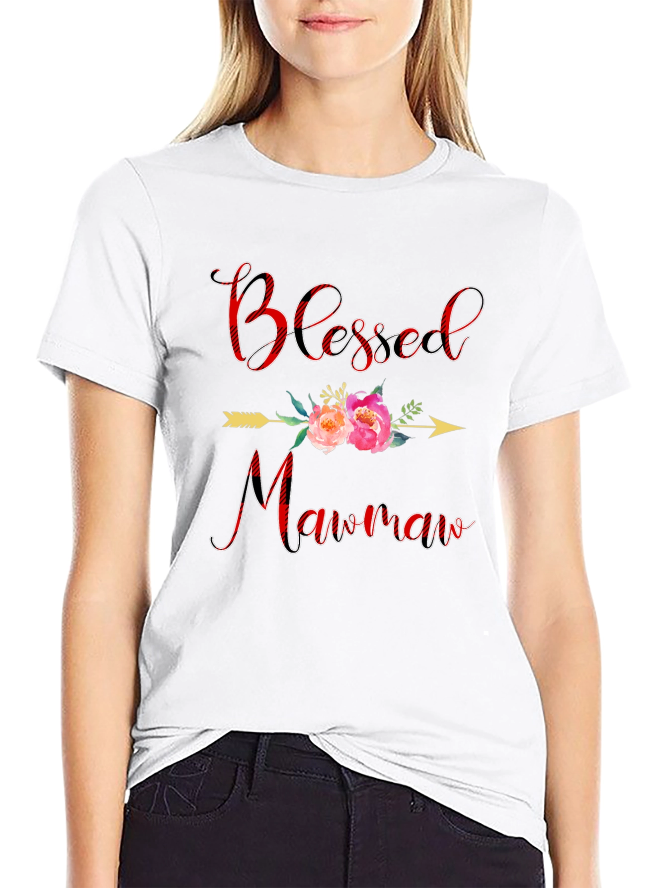 Blessed Mawmaw Black Graphic T-Shirt