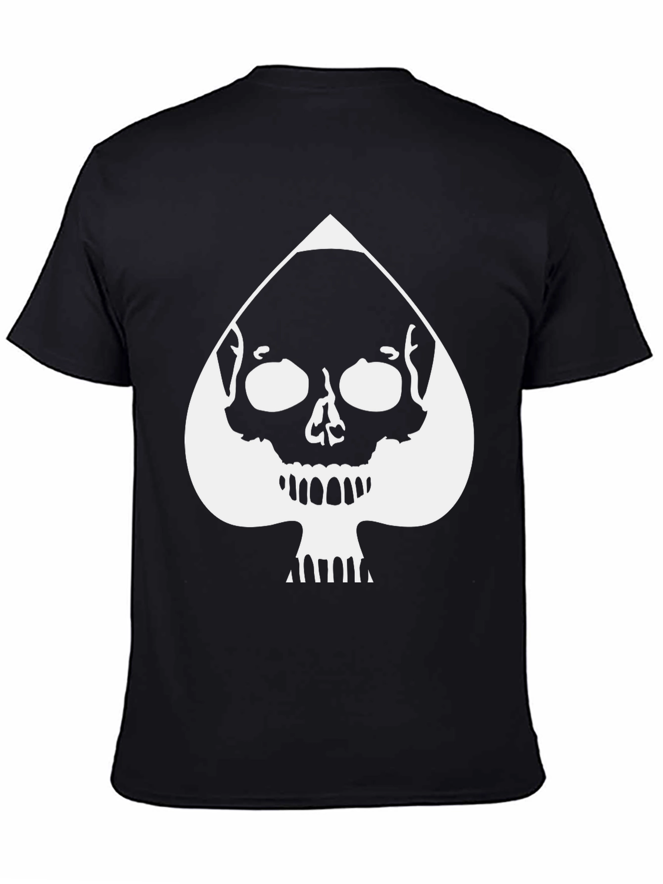 Skull Spade Graphic Tee - Black Cotton T-Shirt