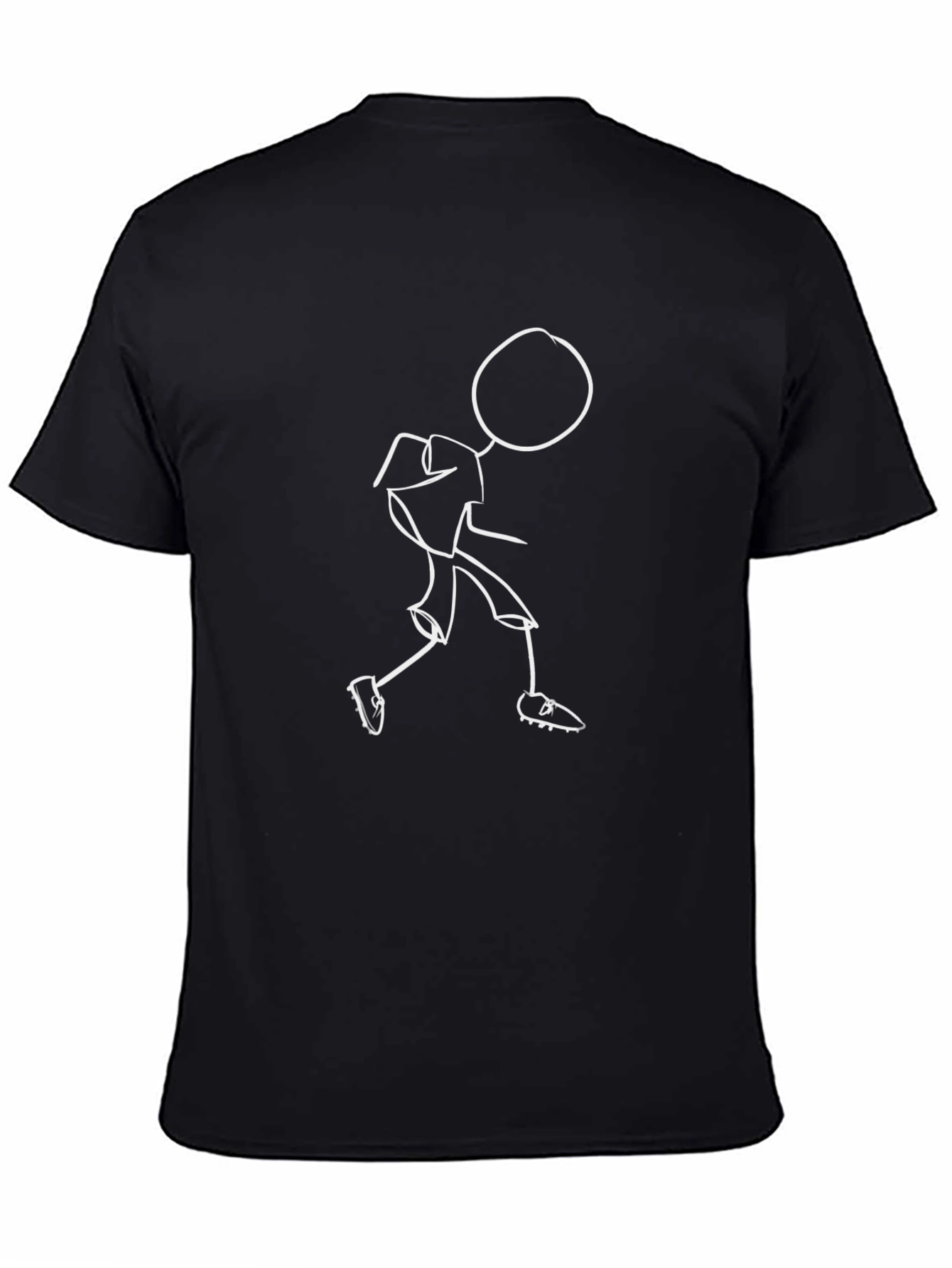 Black T-Shirt with Stick Figure Design