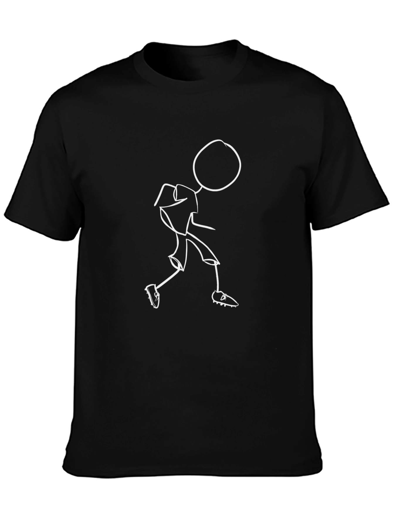 Black T-Shirt with Stick Figure Design