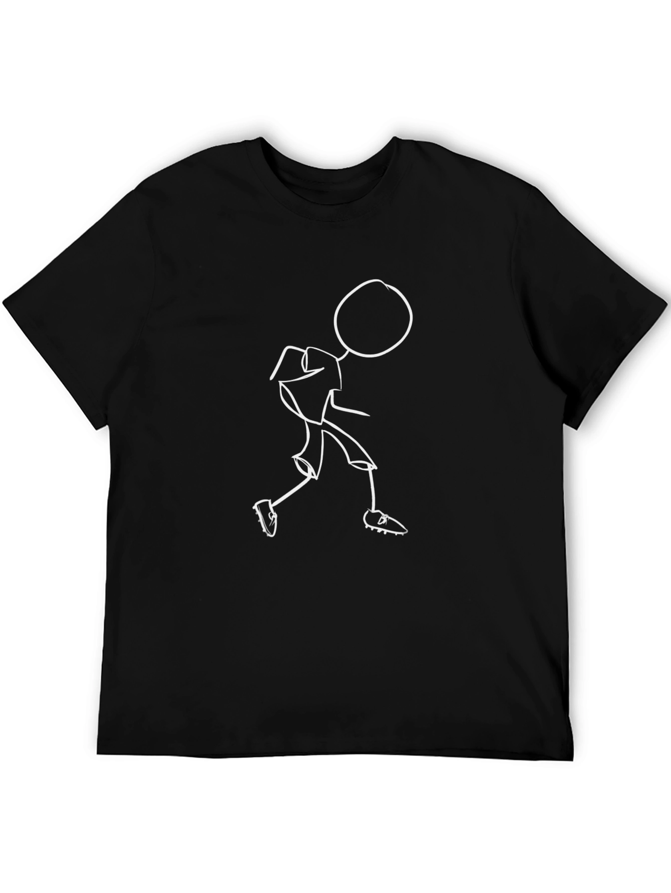 Black T-Shirt with Stick Figure Design