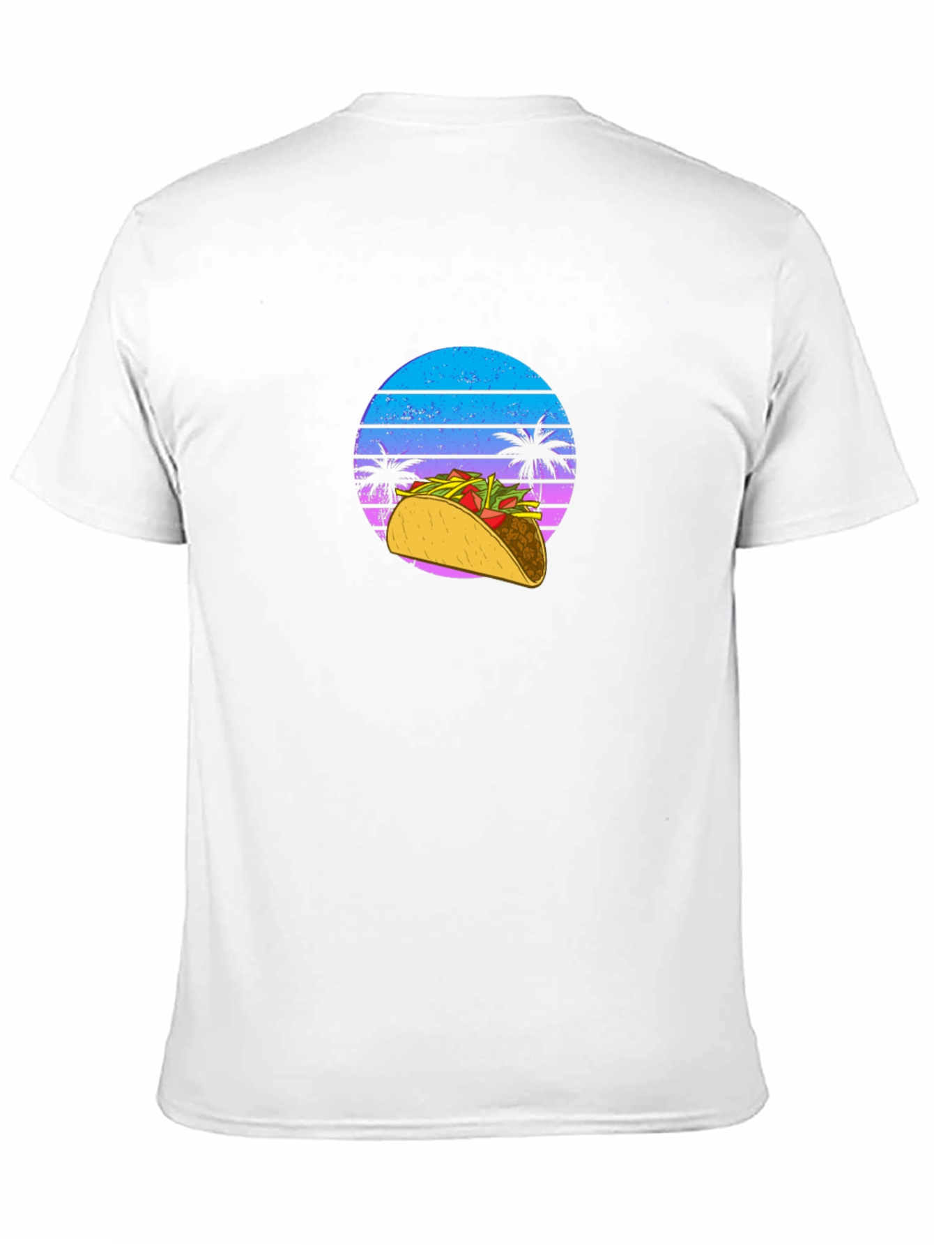 Retro Taco T-Shirt - Sunset Palm Design