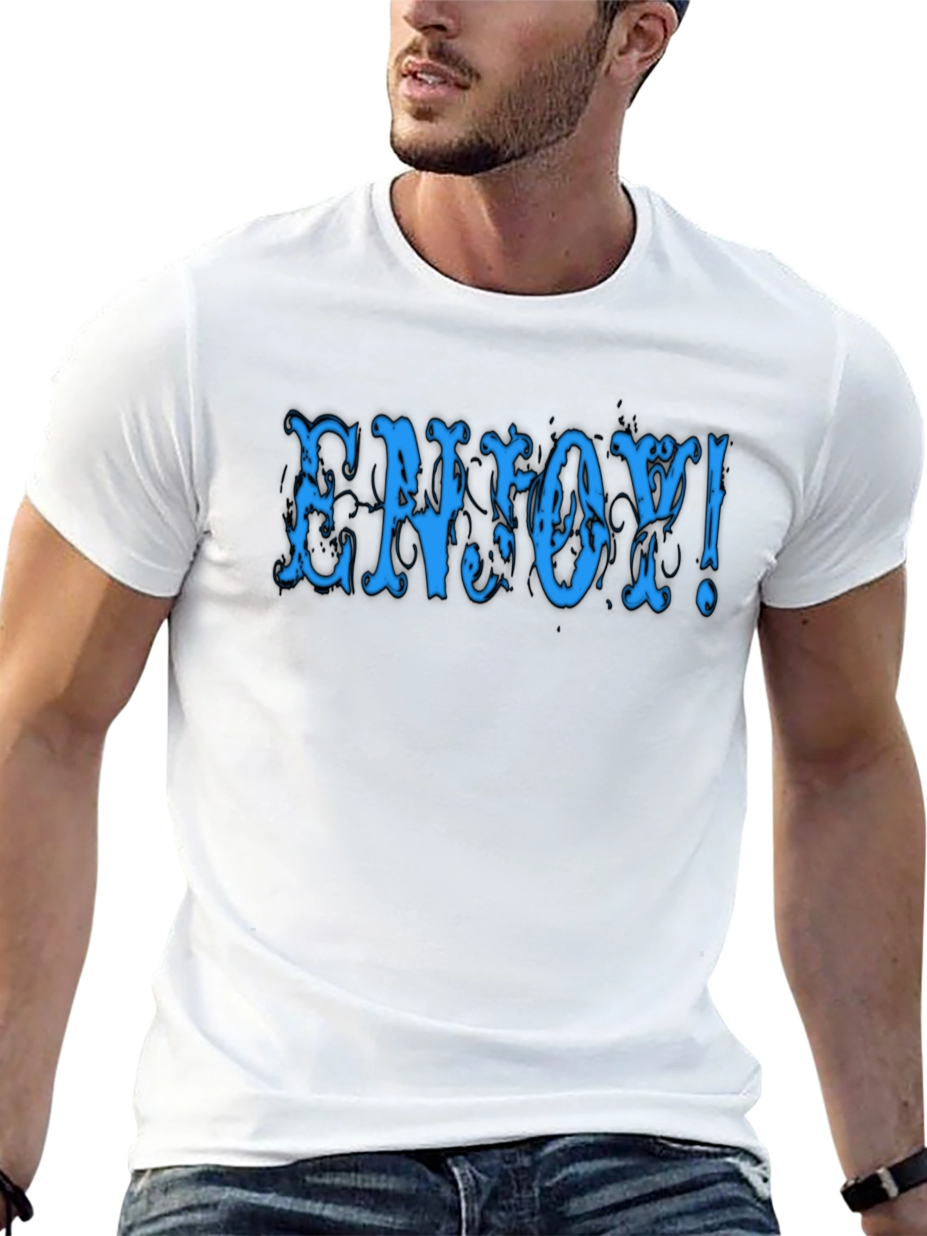 Enjoy! Black Graphic Tee Shirt