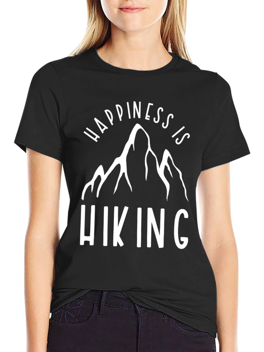 Happiness is Hiking Graphic Tee - Black