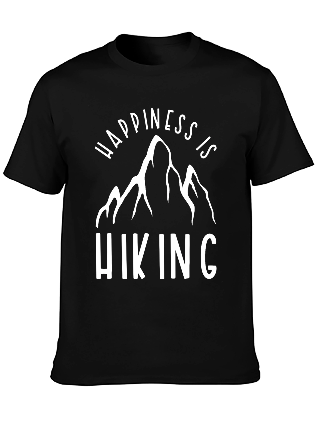 Happiness is Hiking Graphic Tee - Black