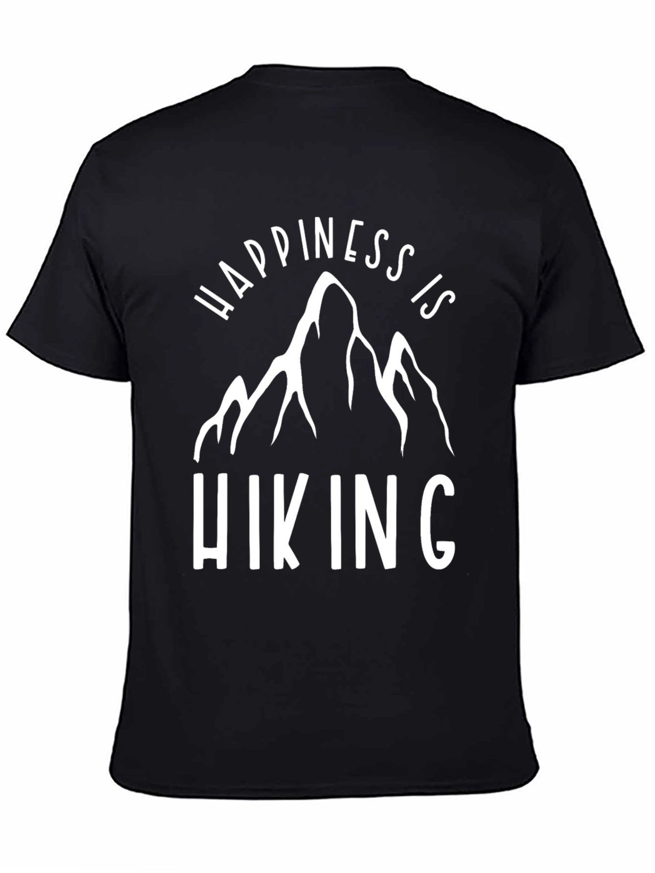 Happiness is Hiking Graphic Tee - Black