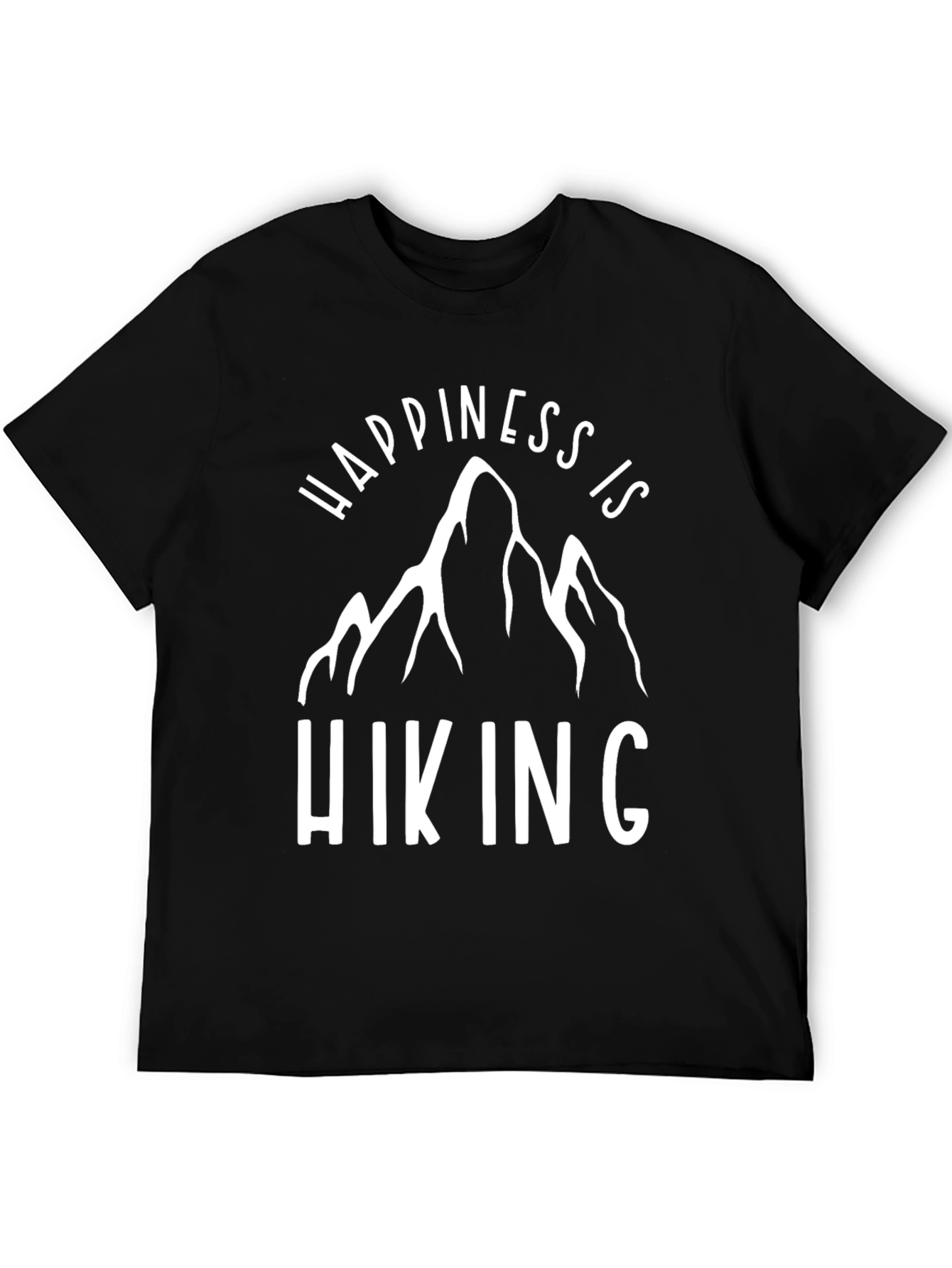 Happiness is Hiking Graphic Tee - Black