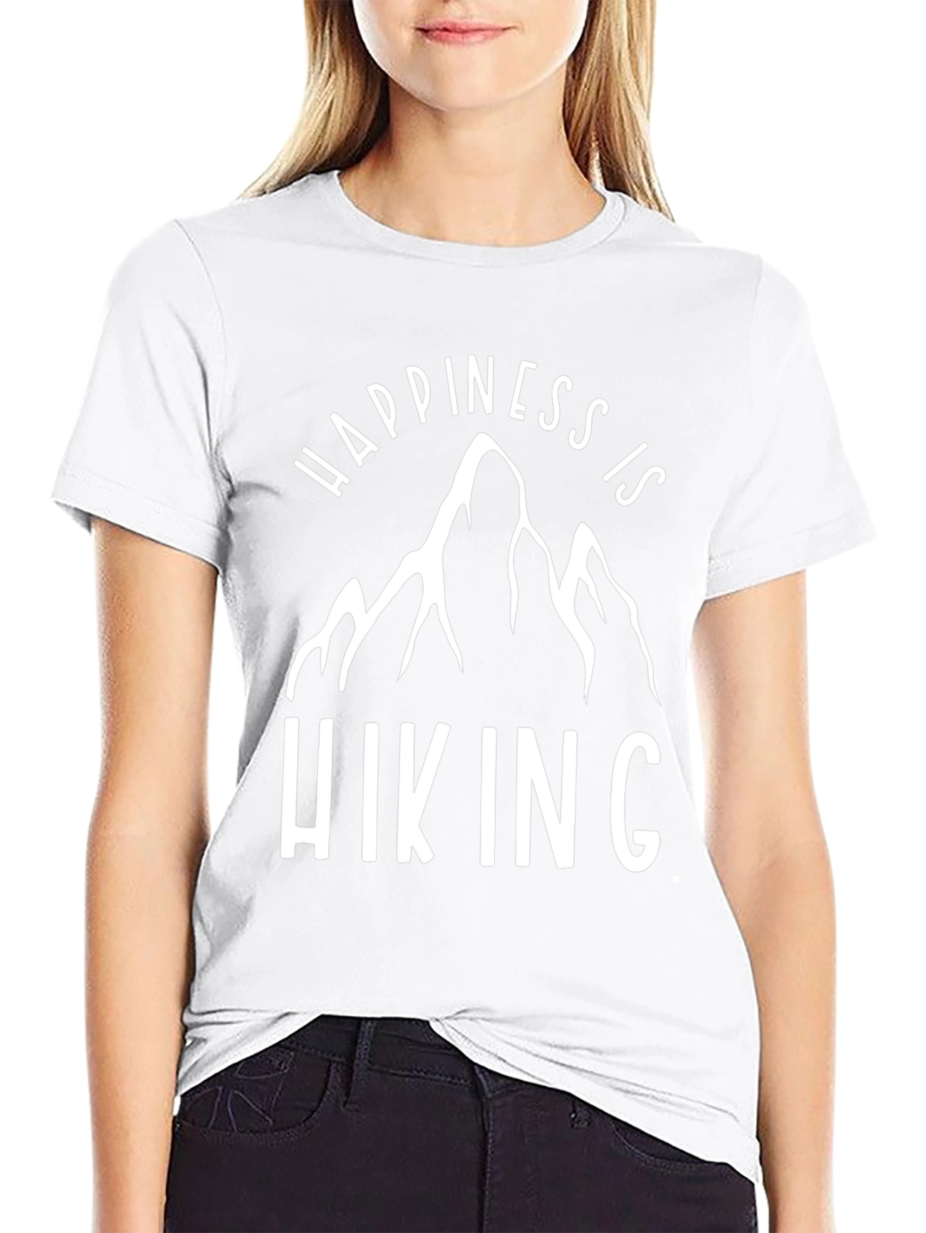 Happiness is Hiking Graphic Tee - Black