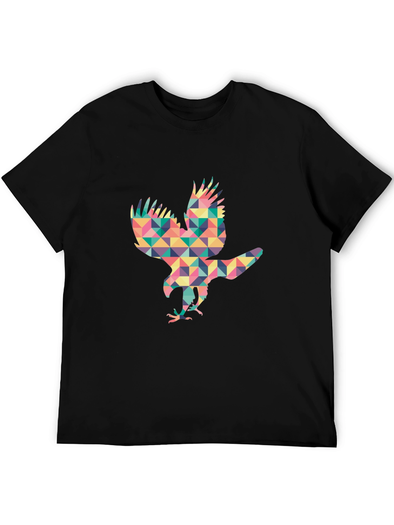 Geometric Eagle Graphic Tee - Stylish Black T-Shirt