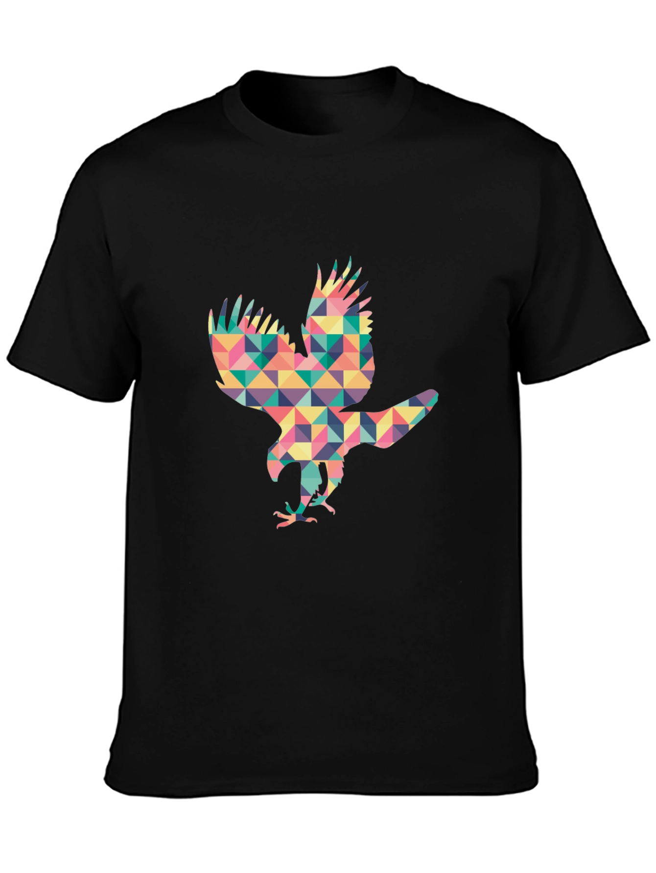 Geometric Eagle Graphic Tee - Stylish Black T-Shirt