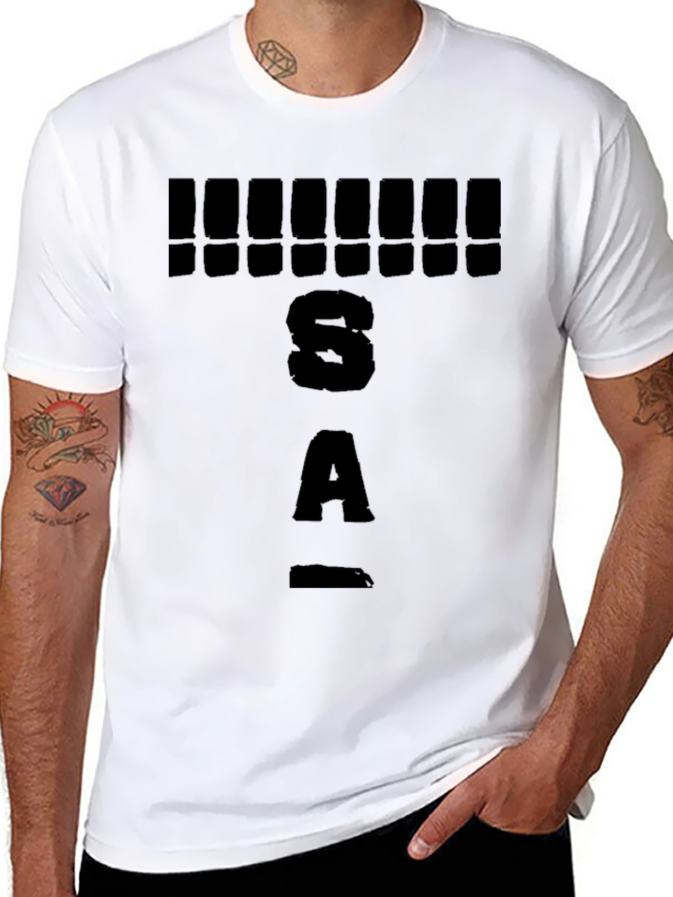 Bold Graphic Tee: S A ! Design