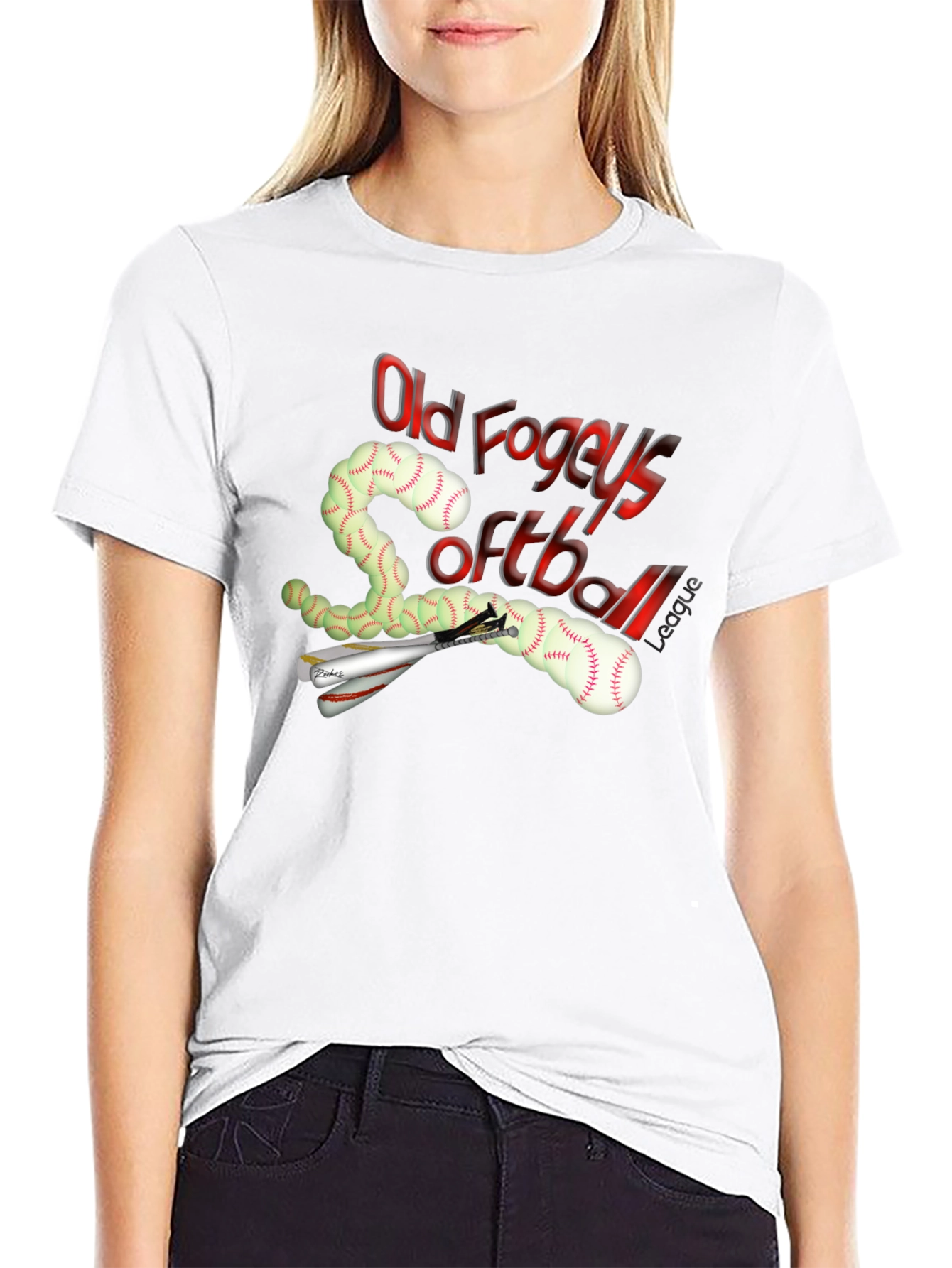 Old Fogeys Softball League T-Shirt - Black