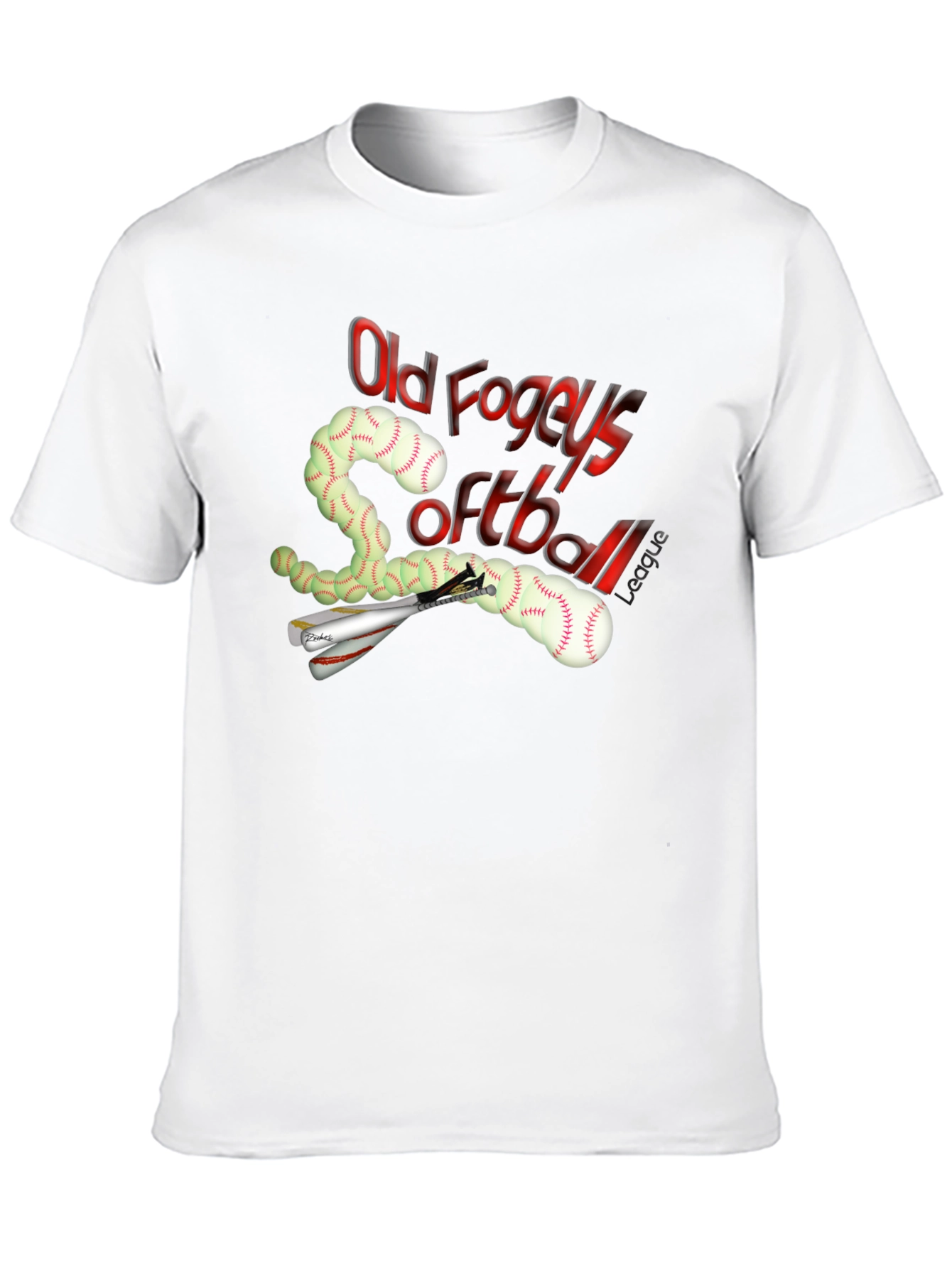 Old Fogeys Softball League T-Shirt - Black