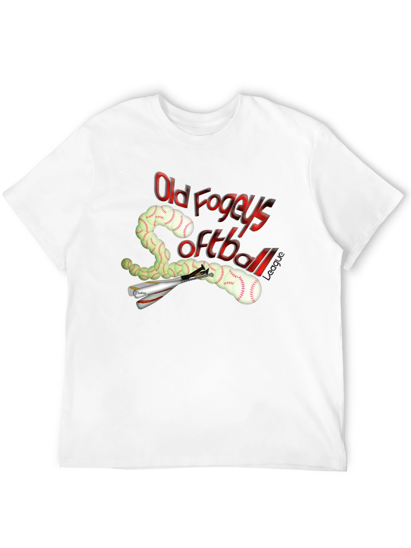 Old Fogeys Softball League T-Shirt - Black