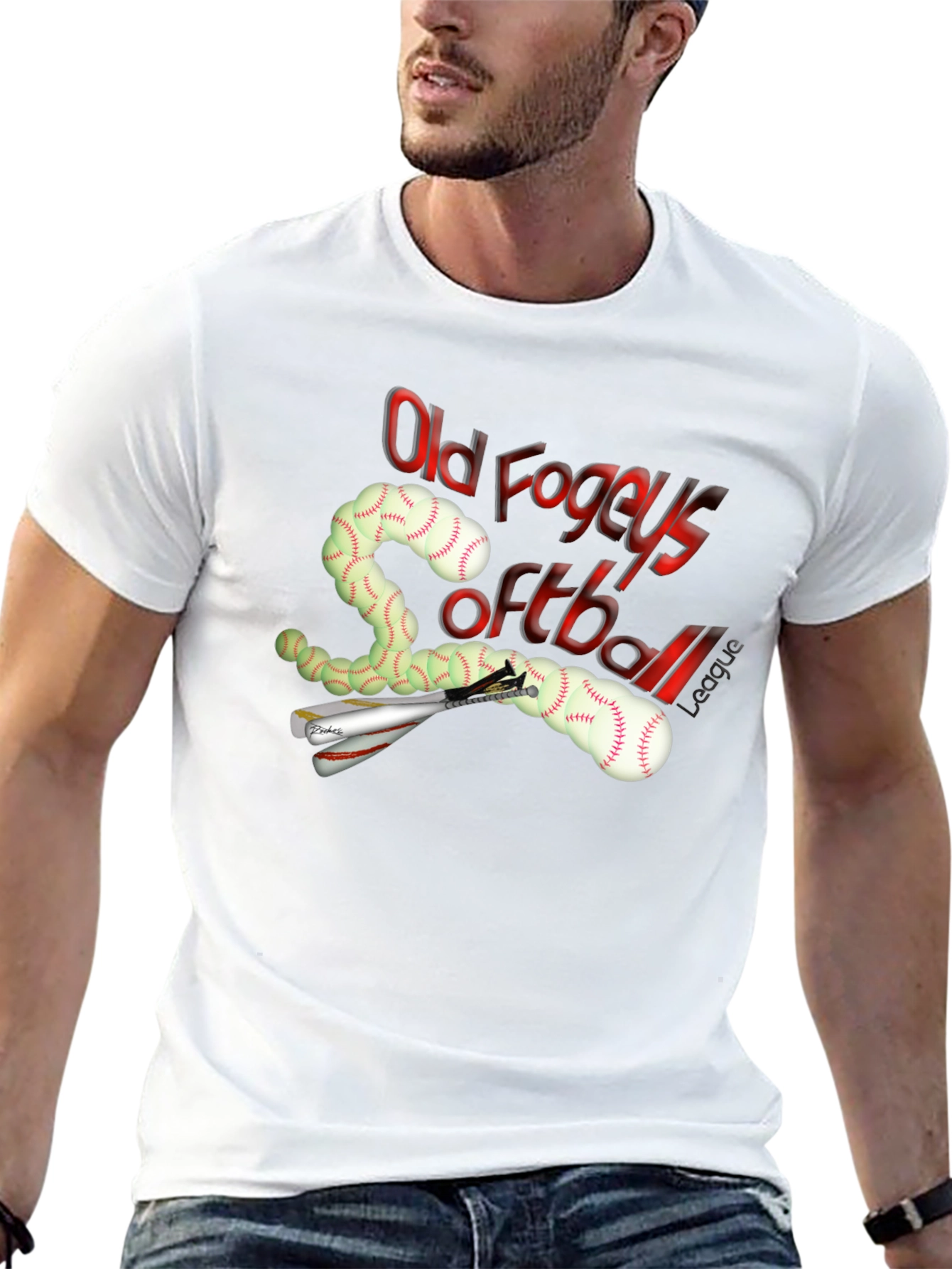 Old Fogeys Softball League T-Shirt - Black