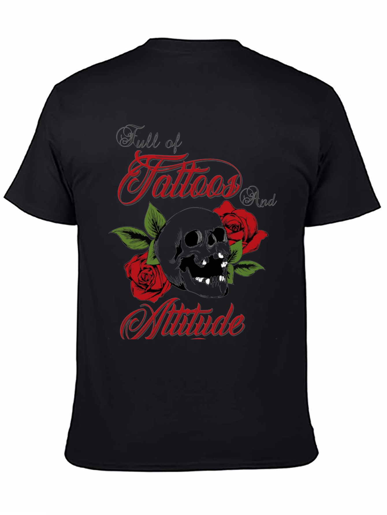 Skull & Roses Tattoo Graphic Tee