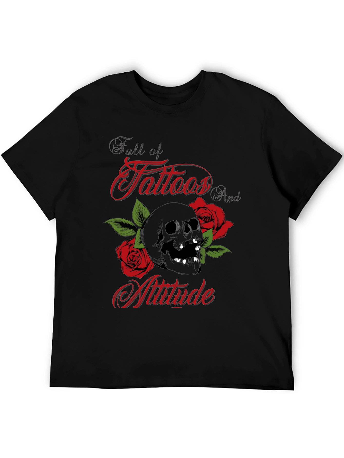 Skull & Roses Tattoo Graphic Tee