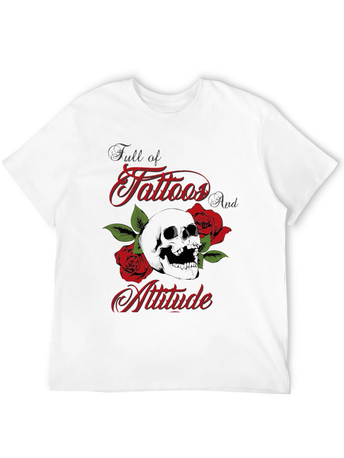 Skull & Roses Tattoo Graphic Tee