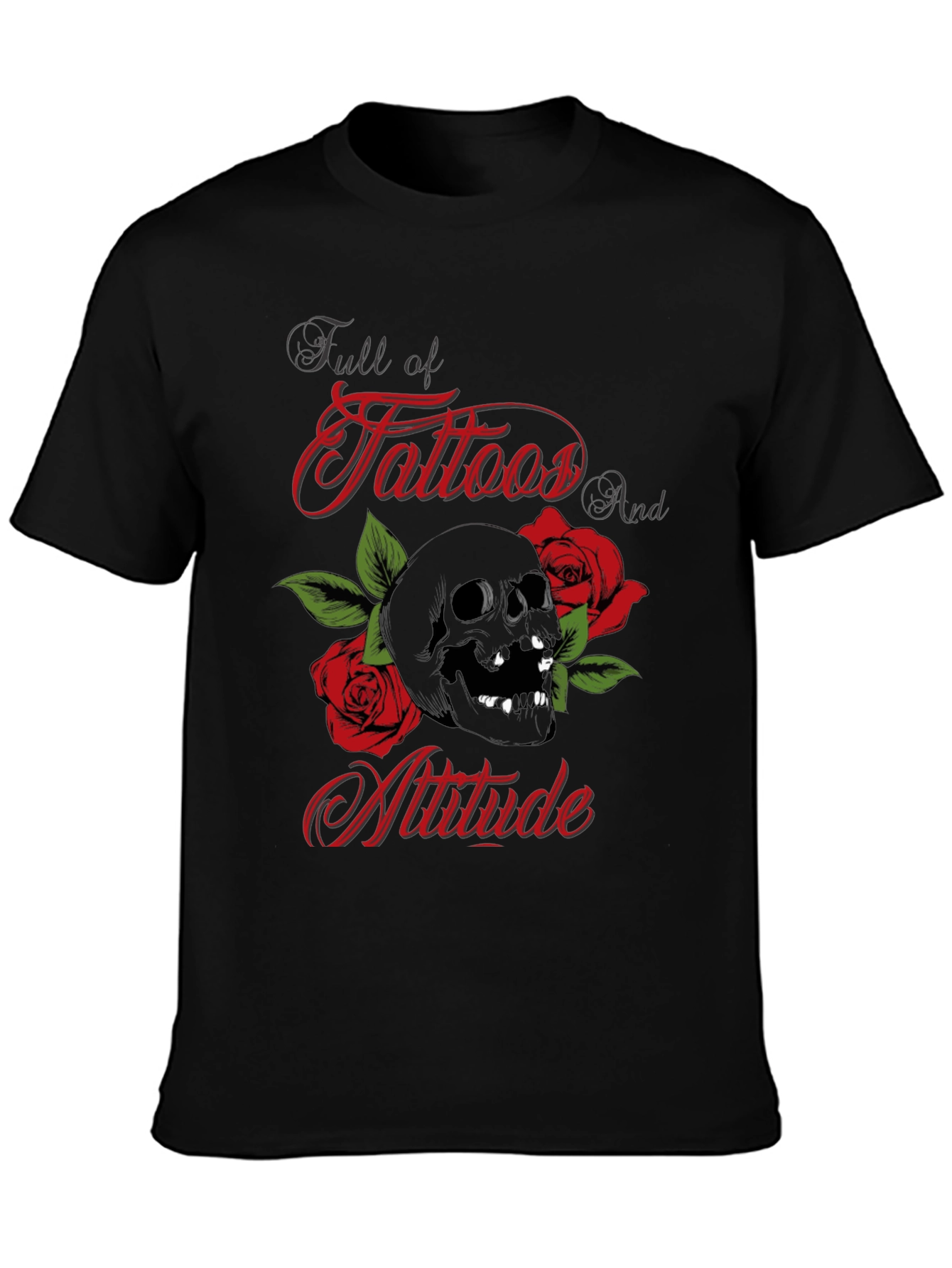 Skull & Roses Tattoo Graphic Tee