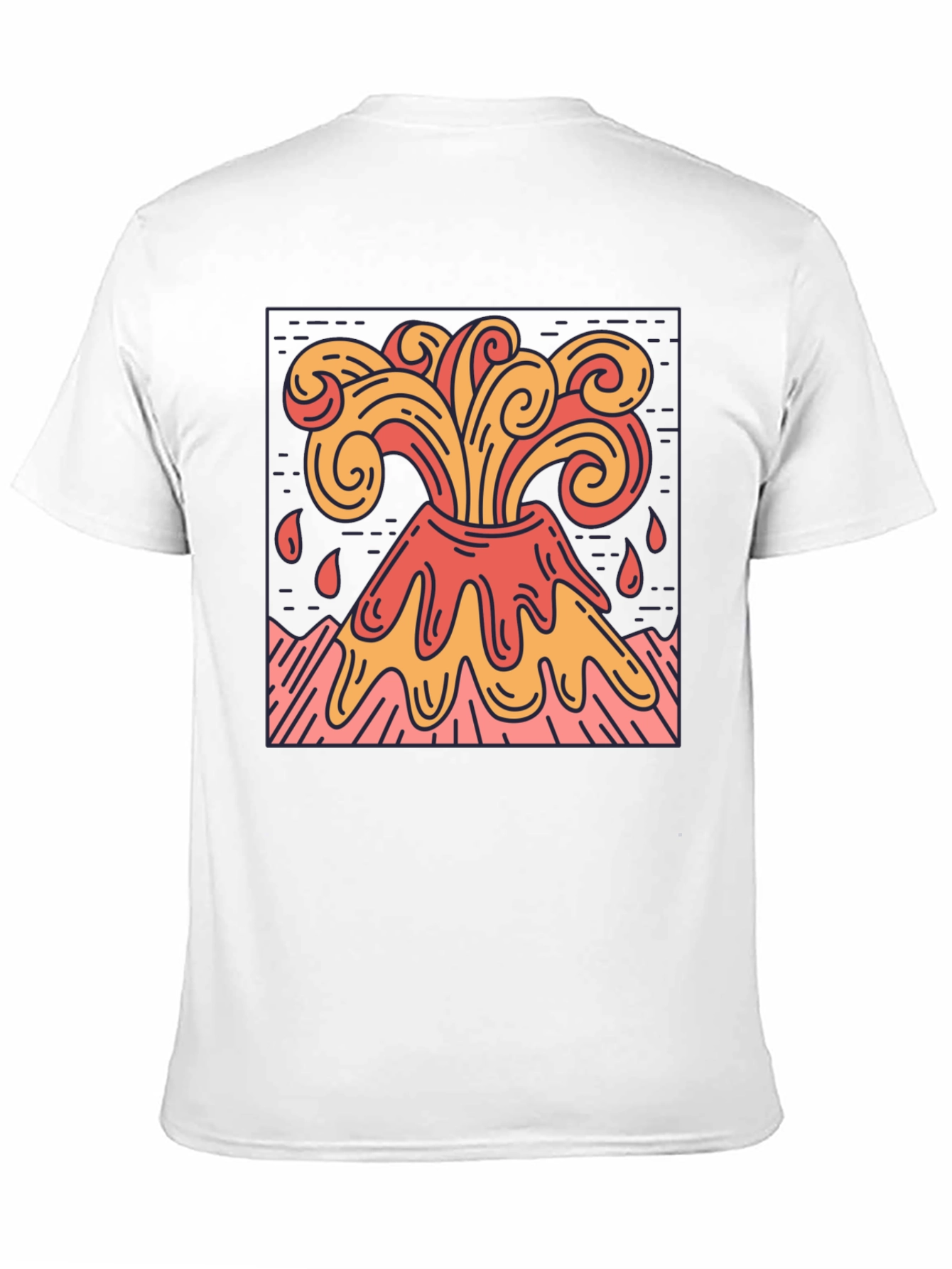 Volcano Eruption Graphic Tee - Lava Flow Design