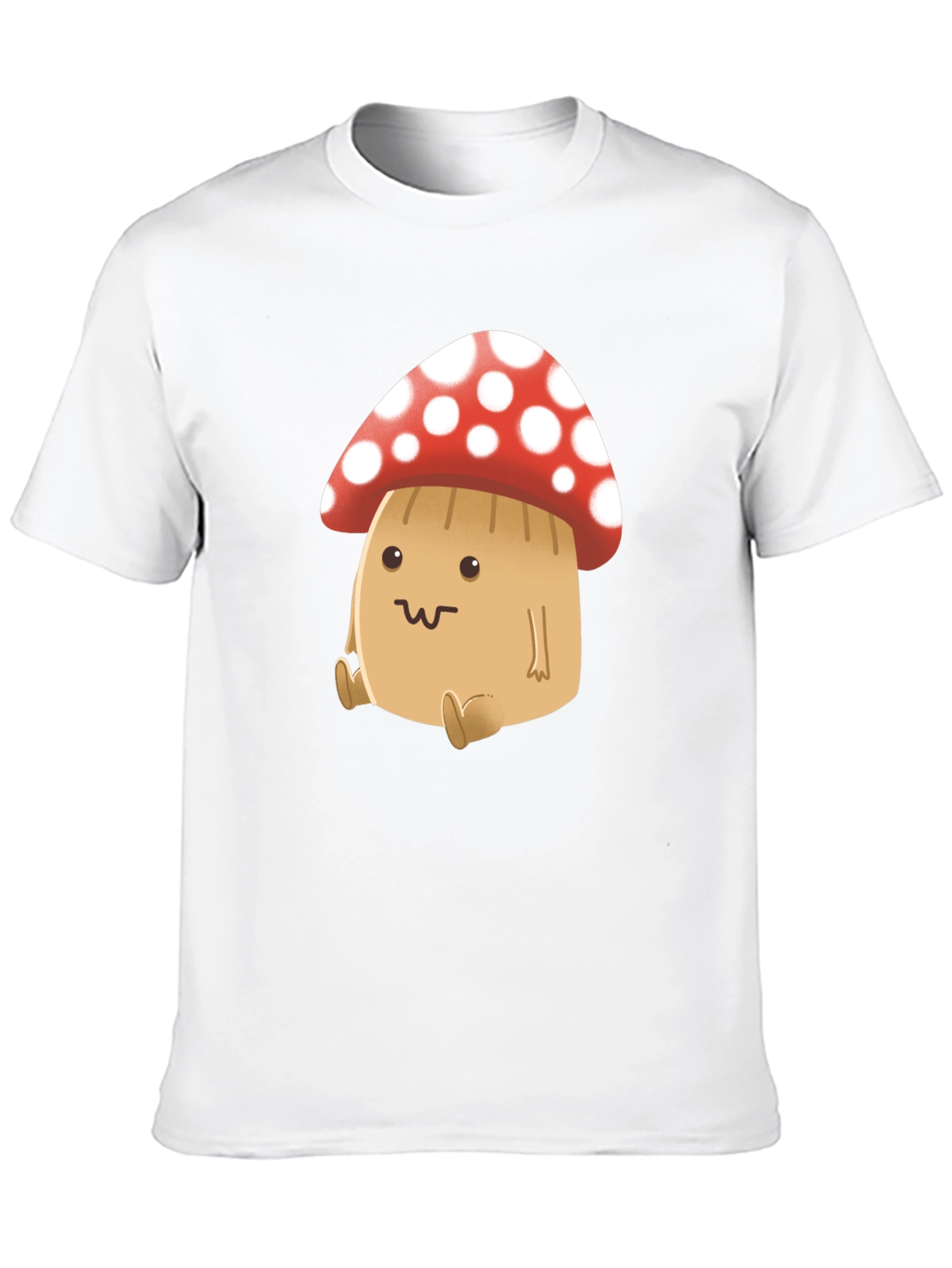 Cute Mushroom Graphic Tee - Black