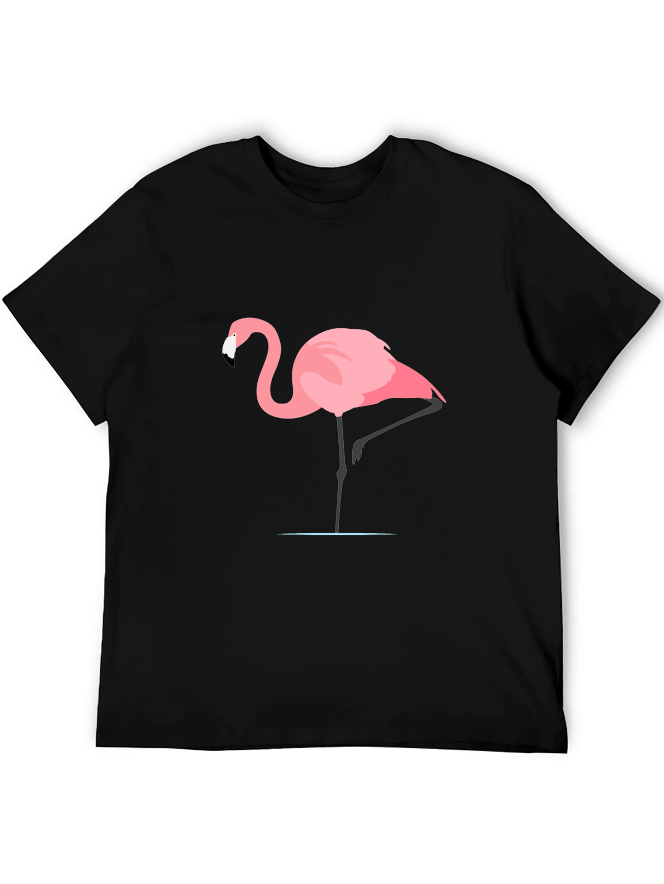 Flamingo Graphic Tee - Black Casual T-Shirt