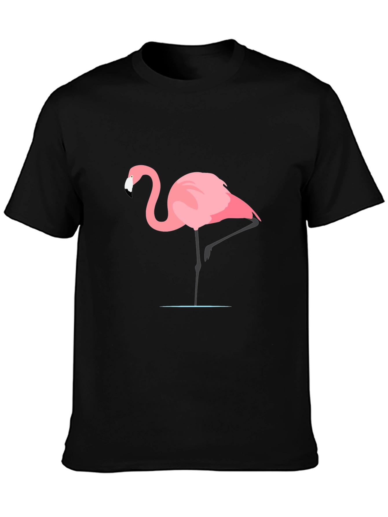 Flamingo Graphic Tee - Black Casual T-Shirt