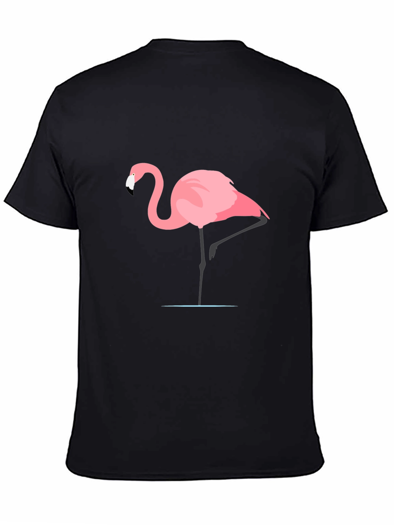 Flamingo Graphic Tee - Black Casual T-Shirt