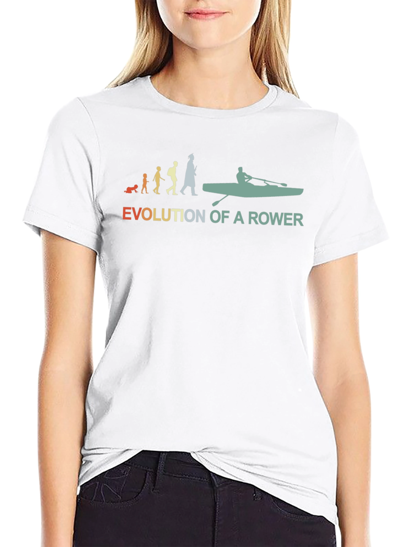Evolution of a Rower Black T-Shirt