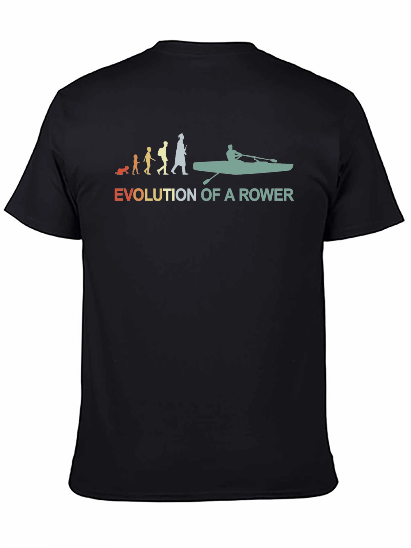 Evolution of a Rower Black T-Shirt