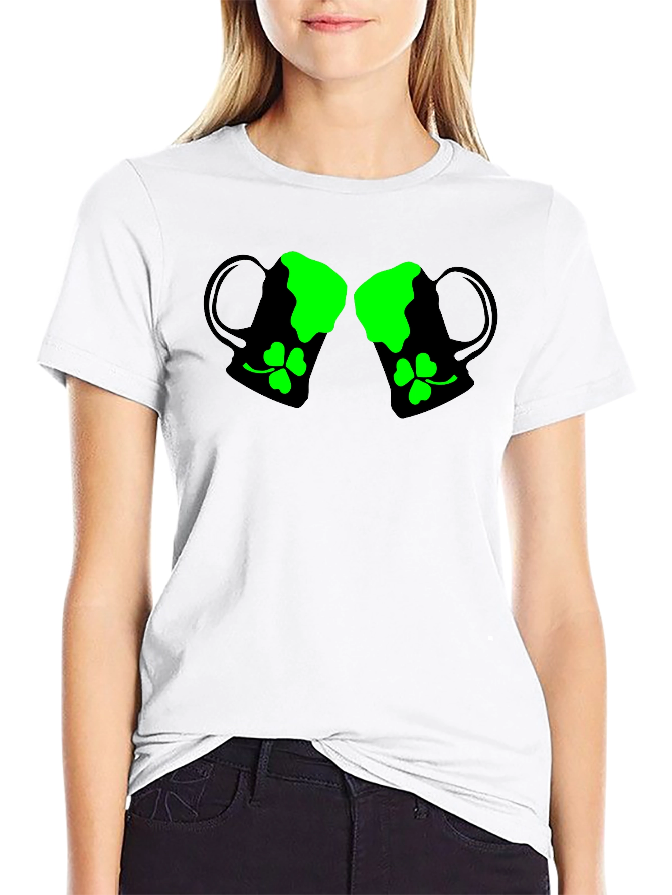 St. Patricks Day Beer Mug Shamrock Graphic T-Shirt