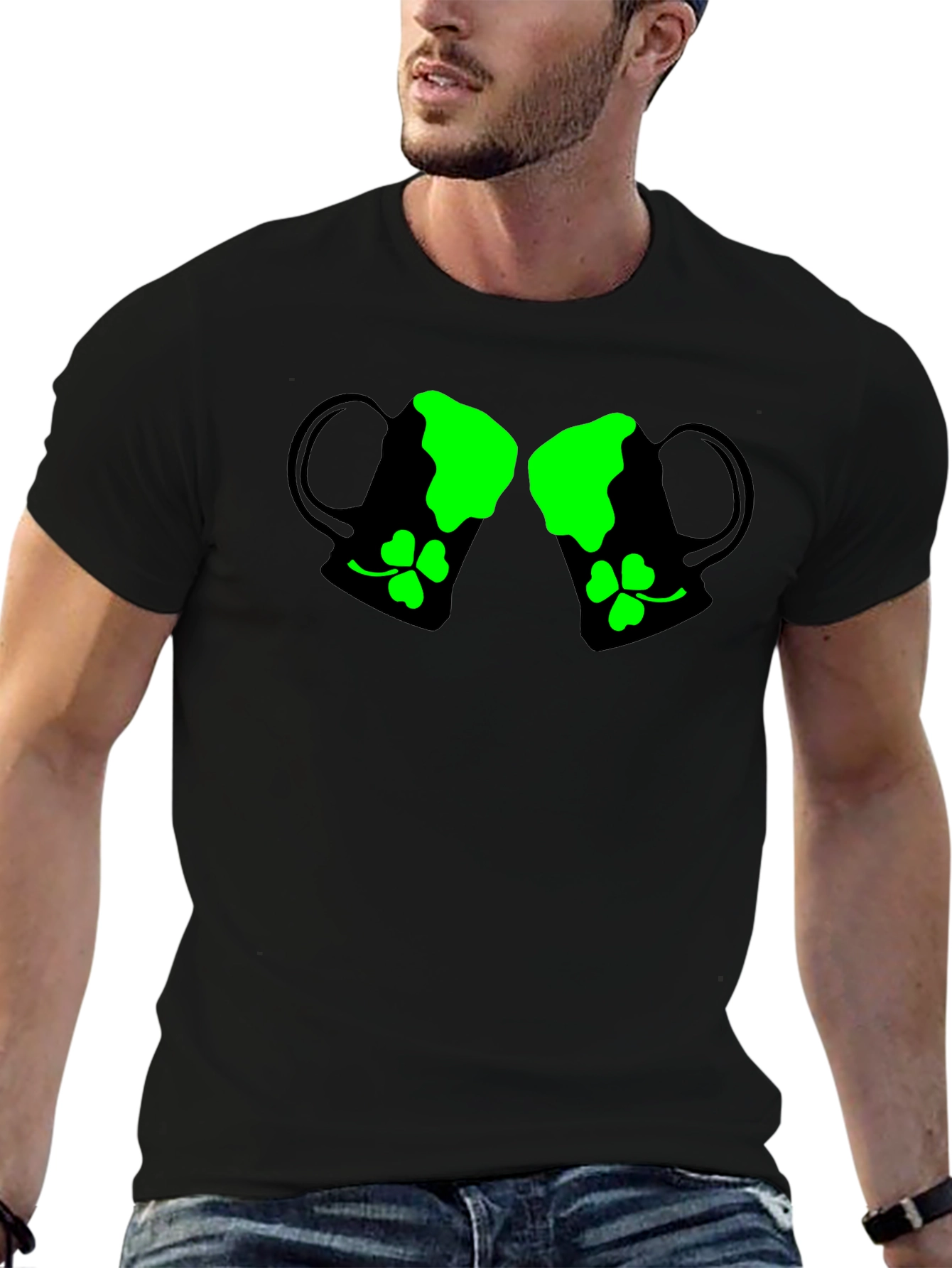 St. Patricks Day Beer Mug Shamrock Graphic T-Shirt