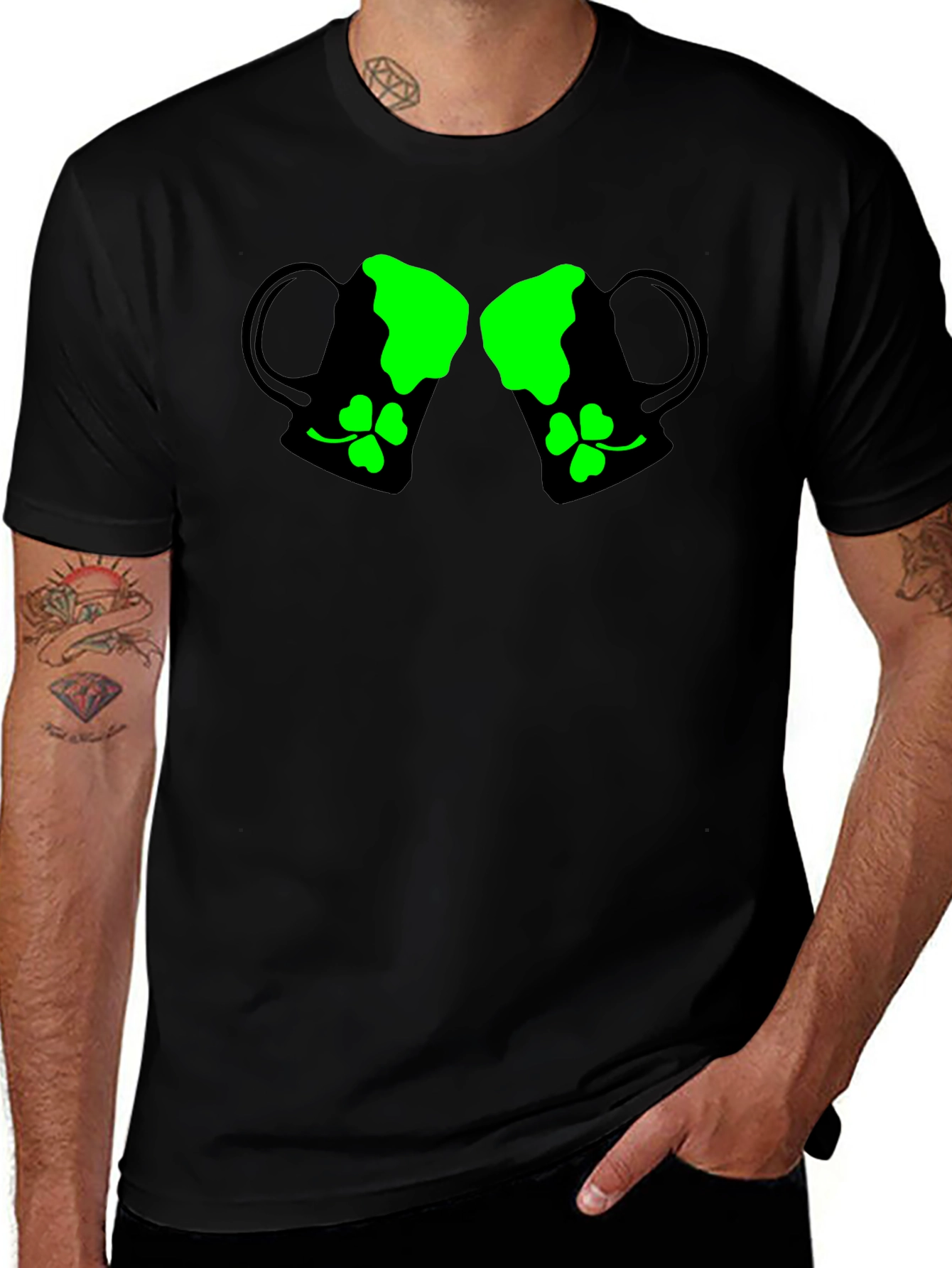 St. Patricks Day Beer Mug Shamrock Graphic T-Shirt