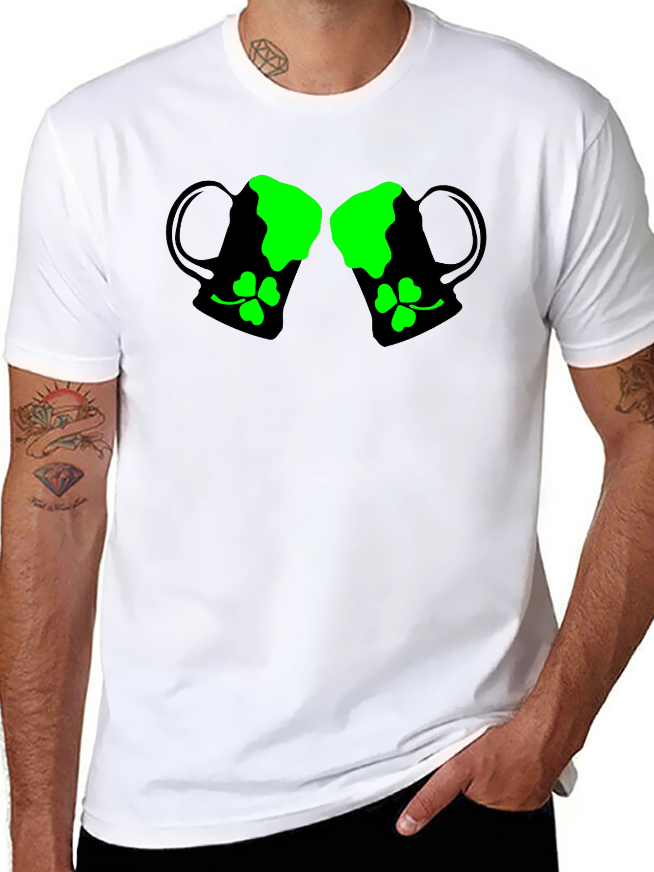 St. Patricks Day Beer Mug Shamrock Graphic T-Shirt