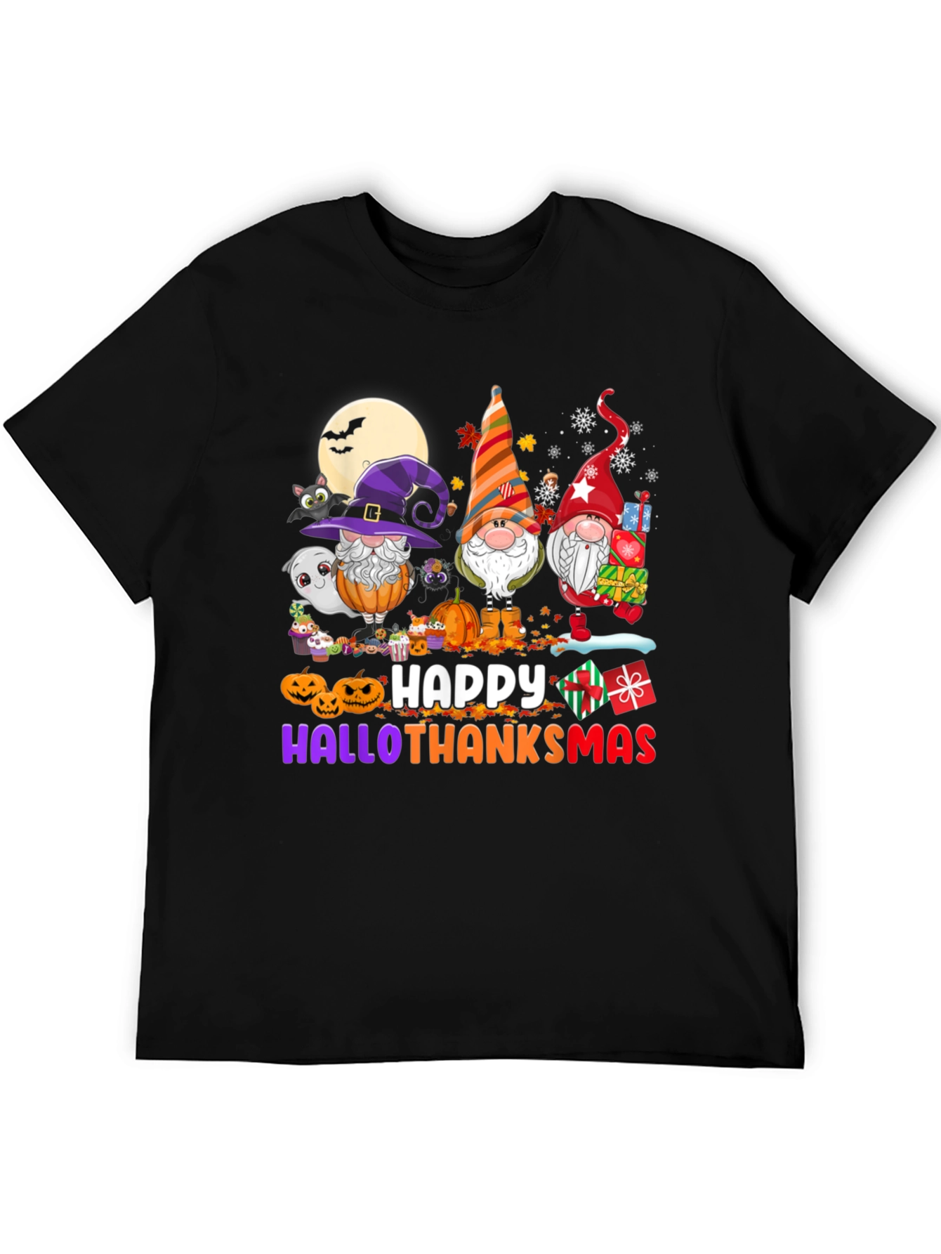 HalloThanksMas Gnomes T-Shirt