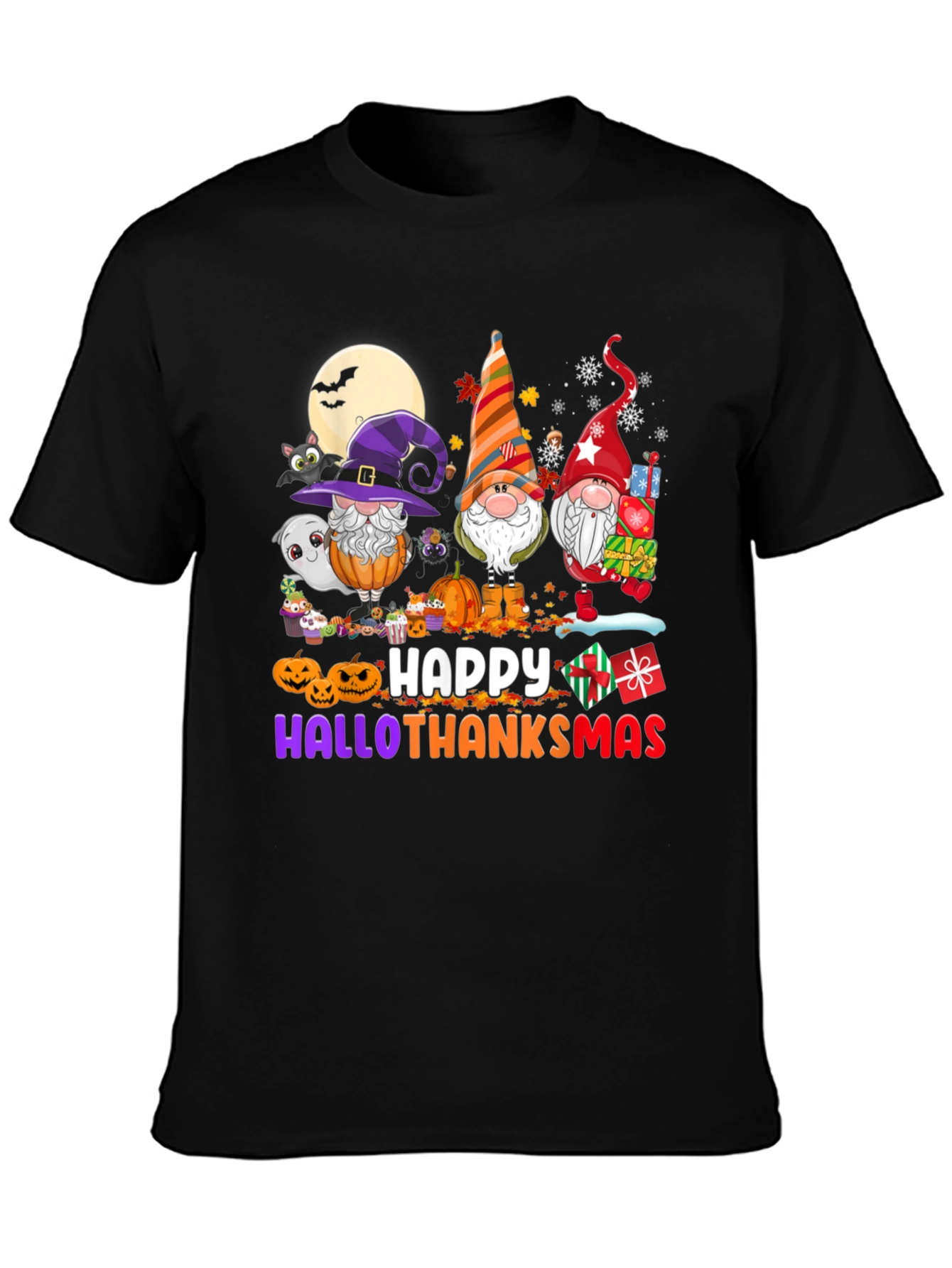 HalloThanksMas Gnomes T-Shirt