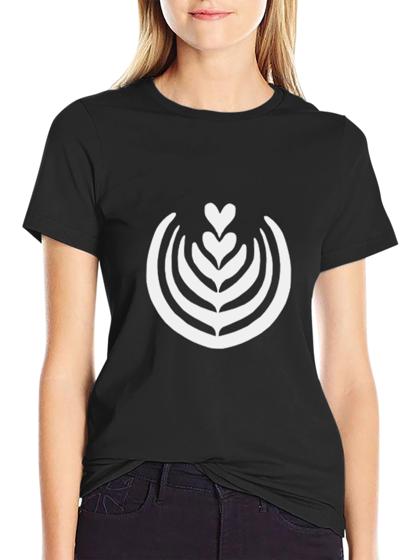 Latte Art Graphic Tee - Black Cotton T-Shirt