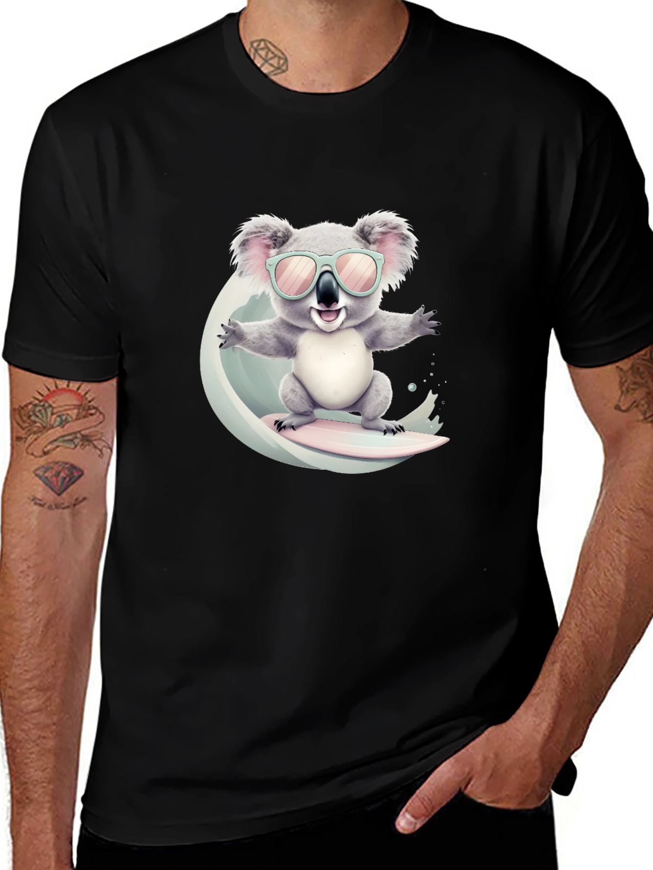 Cool Koala Surfing Graphic Tee