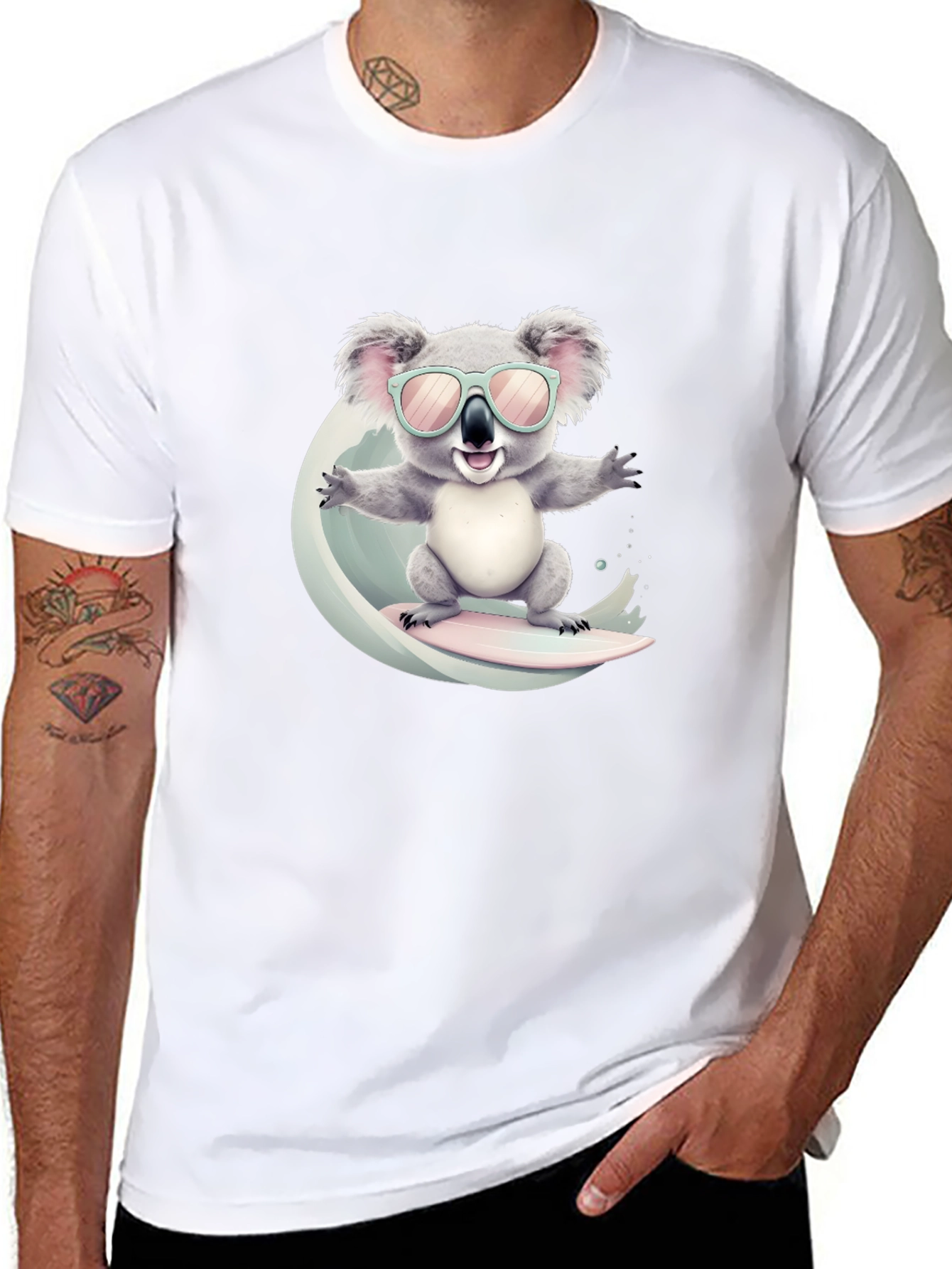Cool Koala Surfing Graphic Tee