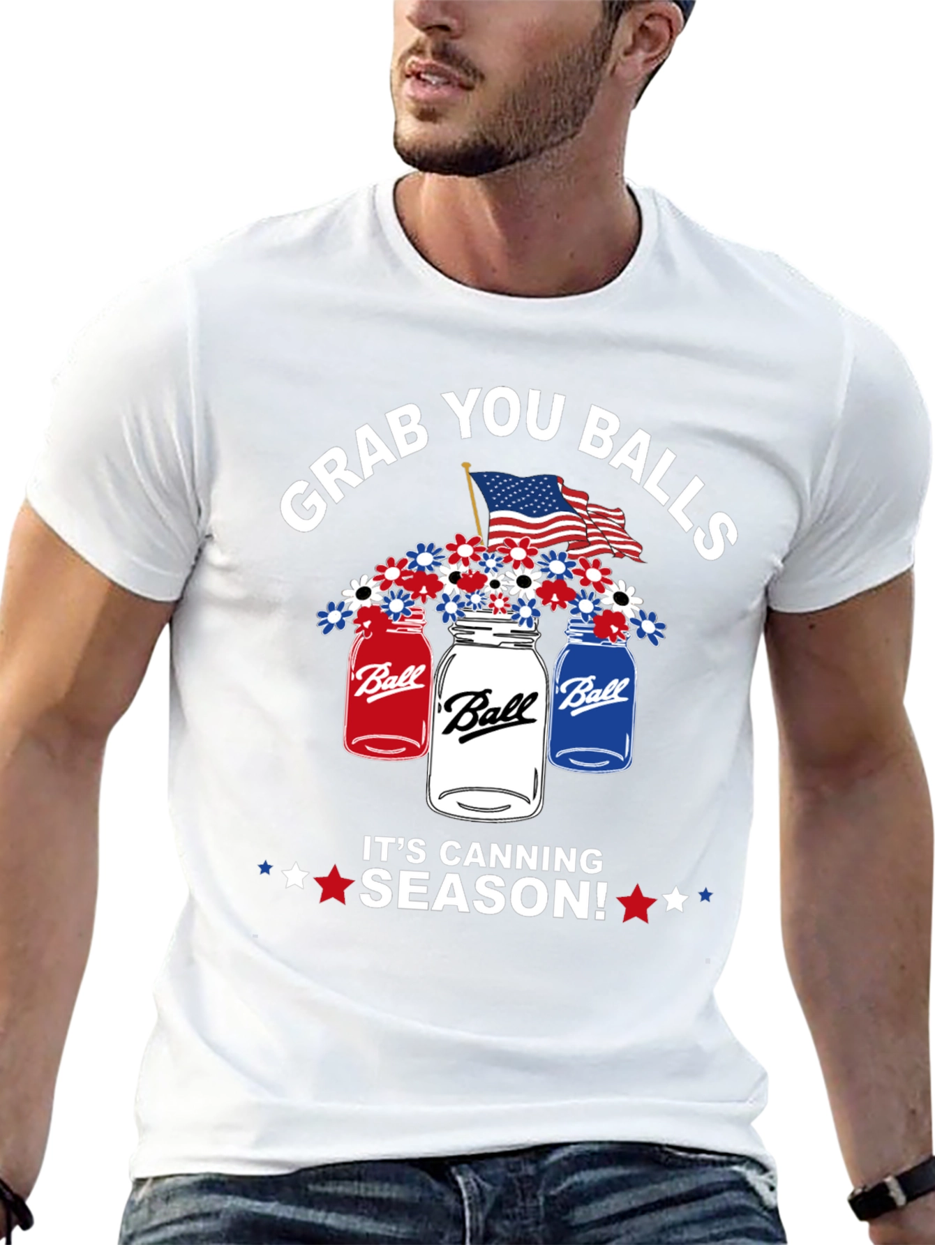 Grab You Balls Canning Season Patriotic T-Shirt