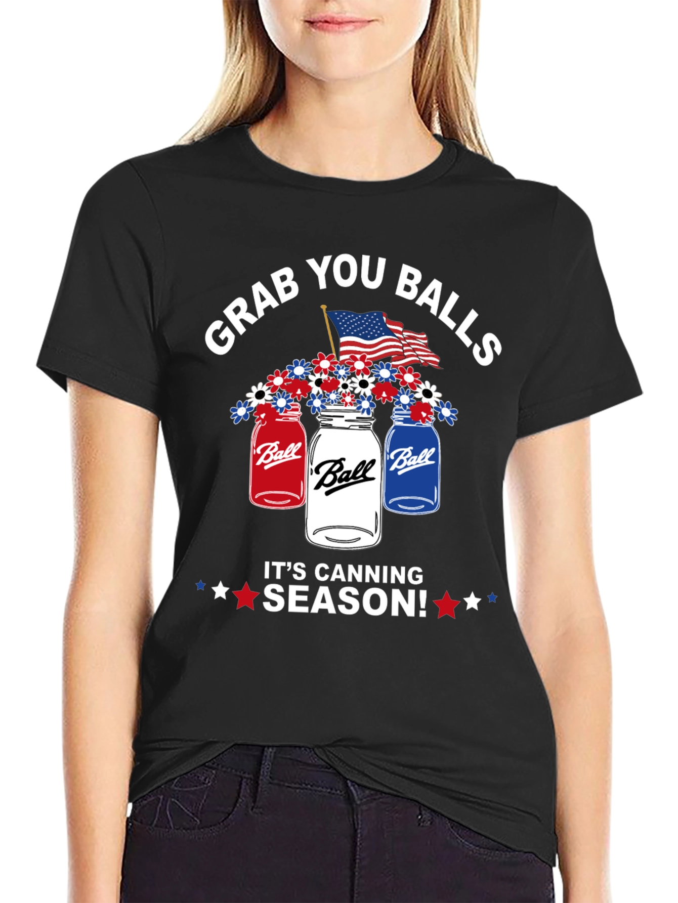 Grab You Balls Canning Season Patriotic T-Shirt